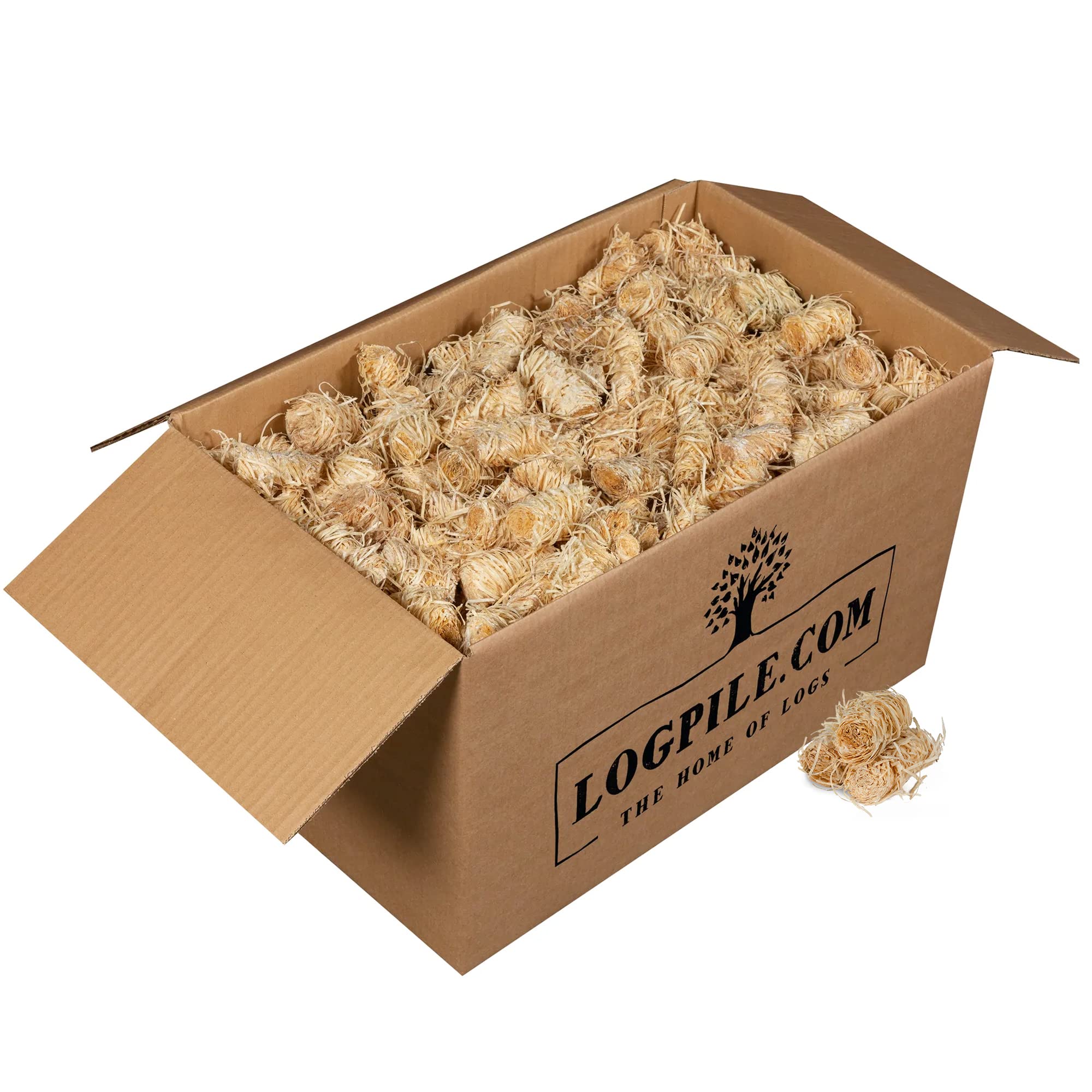 Logpile - 1200 Natural Firelighters | Fast Lighting for Wood Burners, Pizza Ovens, BBQs, Fire Pits & Stoves | 100% British, Eco-Friendly & Plastic-Free, Odourless, Sustainable