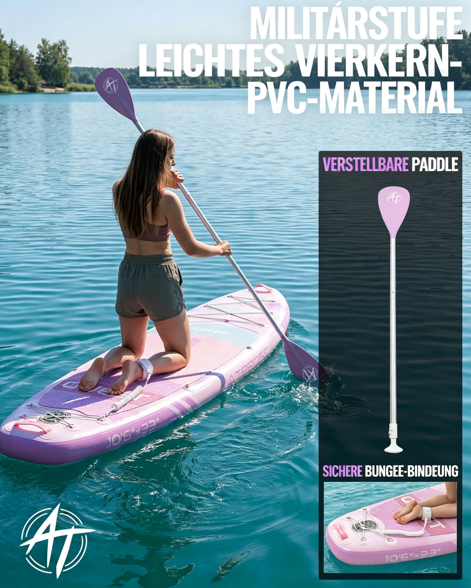 Tavola SUP 320x84cm Stand Up Paddle Extra Largo per 2 Persone