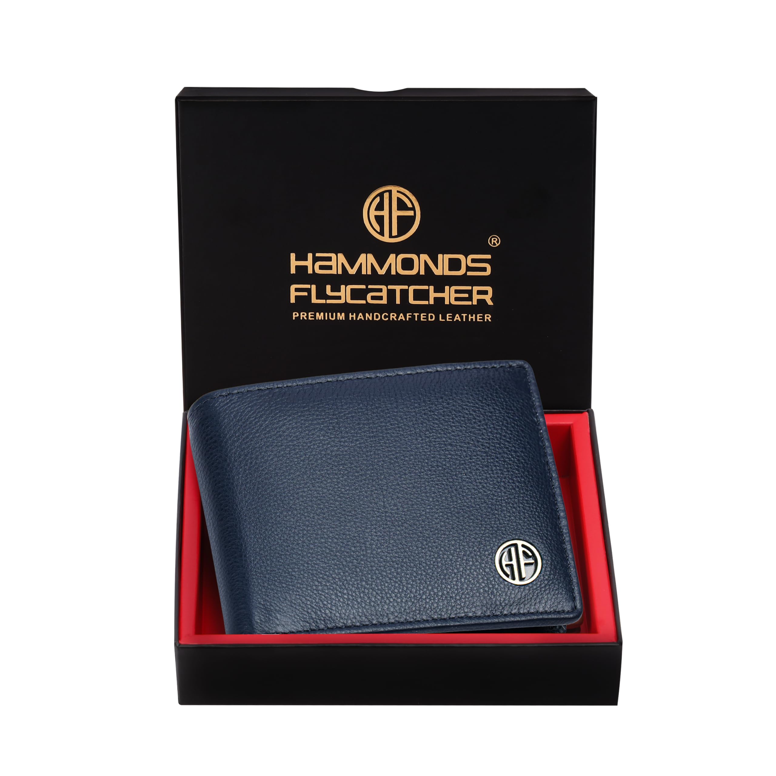 Hammonds Flycatcher RFID Protected Premium Leather Wallet for Men, Royal Blue Nappa, Classic