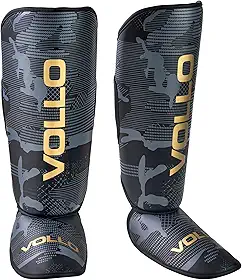 Protetor de Canela Caneleira Muay Thai Kickboxing P/M PU Vollo
