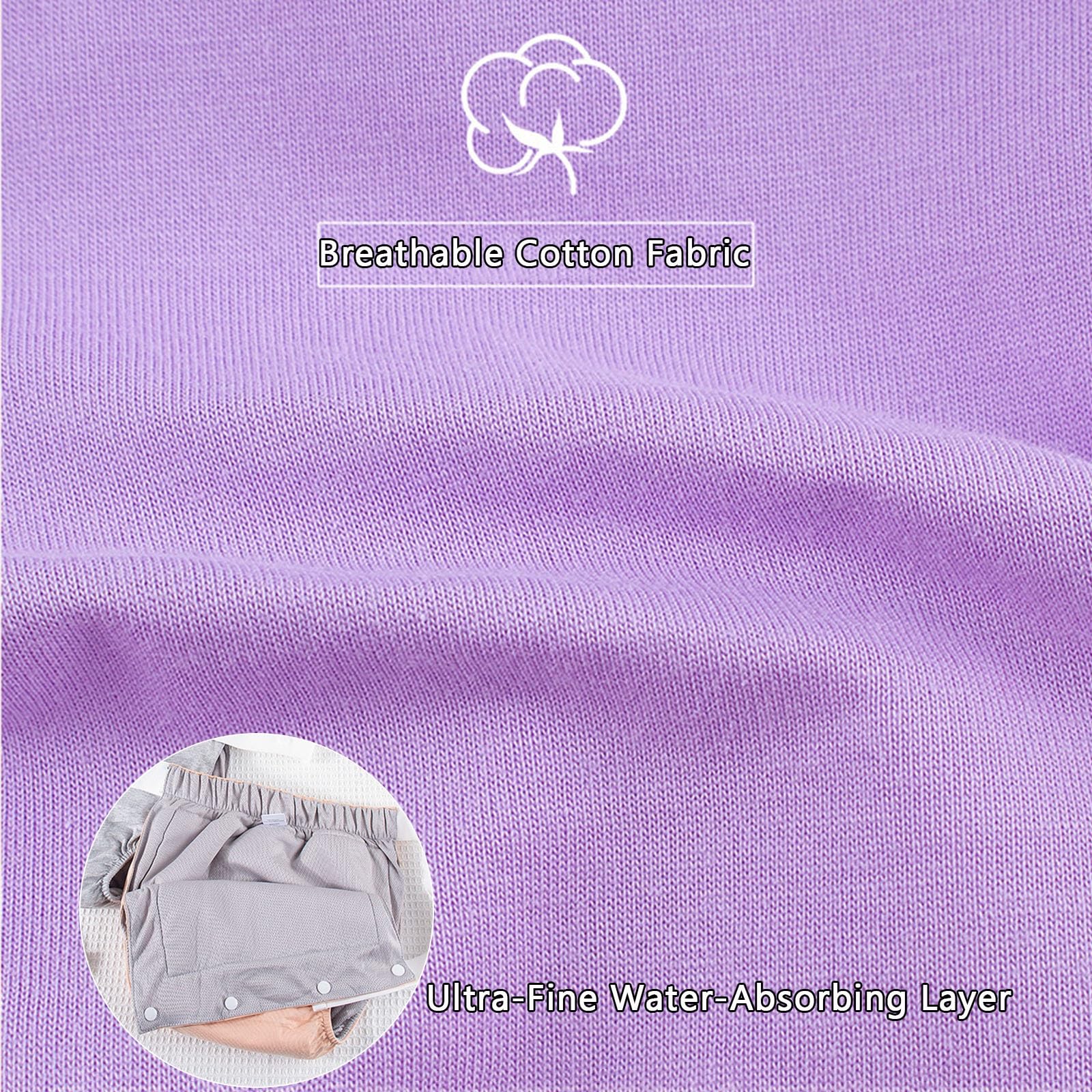 2 Stück Stoffwindeln für Erwachsene,Waschbar Baumwoll Höschen Inkontinenz Pants für Erwachsene Auslaufsichere Windeln Schützende Inkontinenz Unterwäsche(Orange+Purple,XX-Large)