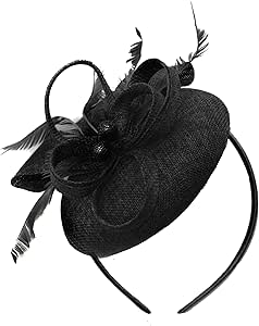 Caprilite Pillbox Swirl Loop Sinamay Headband Fascinator for Women Wedding Ascot Races, dusty pink