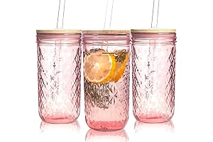 Pink Glass Cups with Lids - Cocktail Jelly Beans