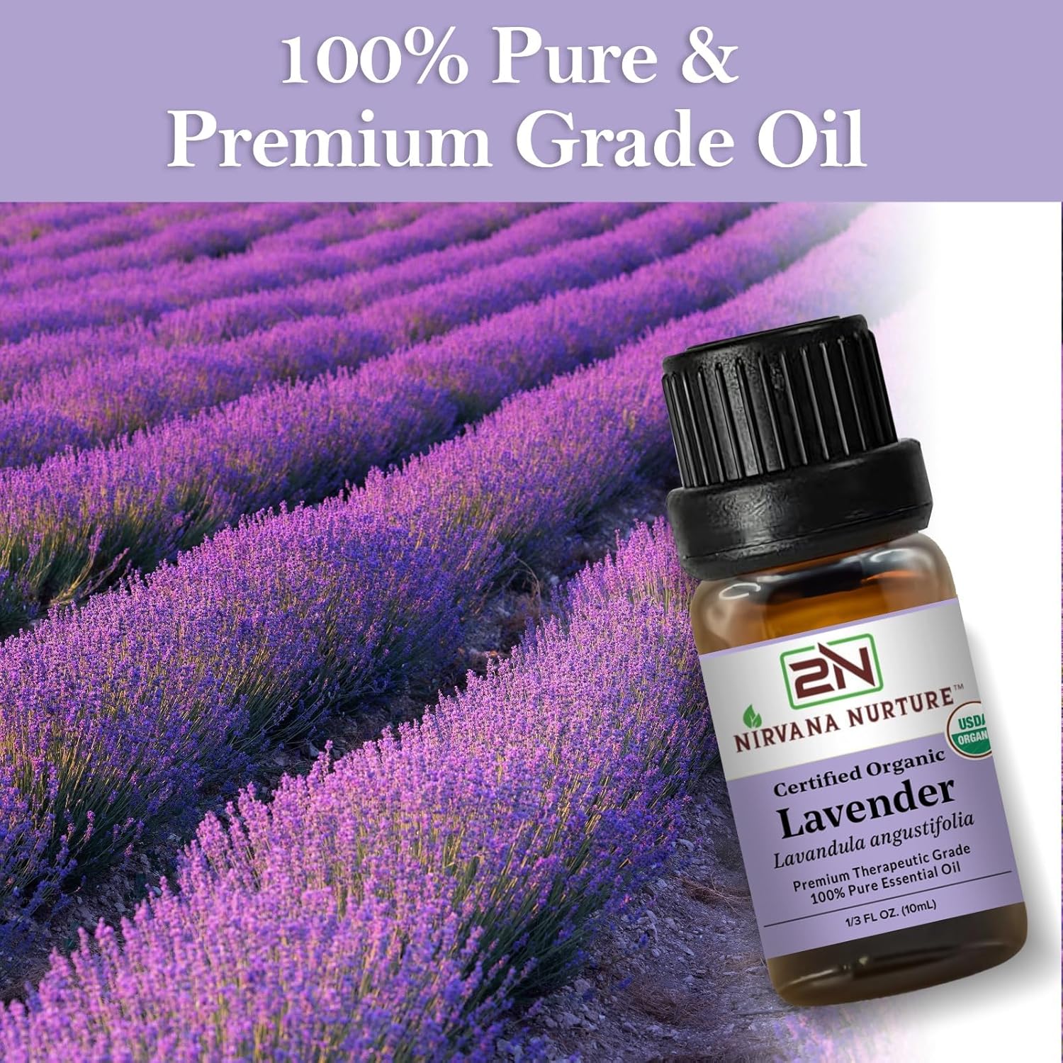 Lavender Essential Oil USDA Certified Organic, 100% Pure Natural Premium Grade, Undiluted- Aromatherapy Diffuser for Calm and Relaxation, Skin Care, Hair Care - Image 5