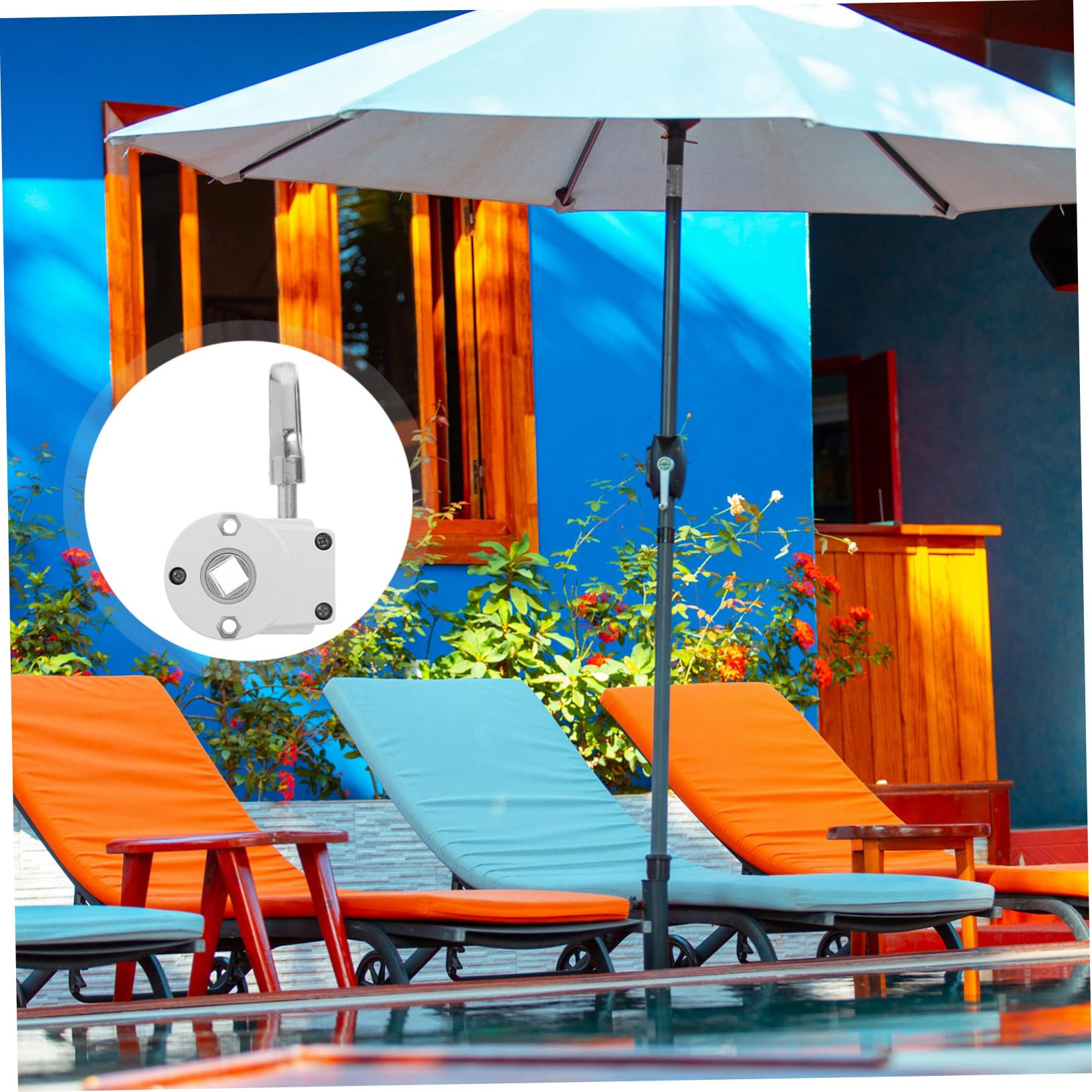 Manivelle Store Banne en Alliage D'aluminium et Acier Blanc, Pièces de Quincaillerie Robustes et Réglage Facile pour Store Banne Extérieur Terrasse