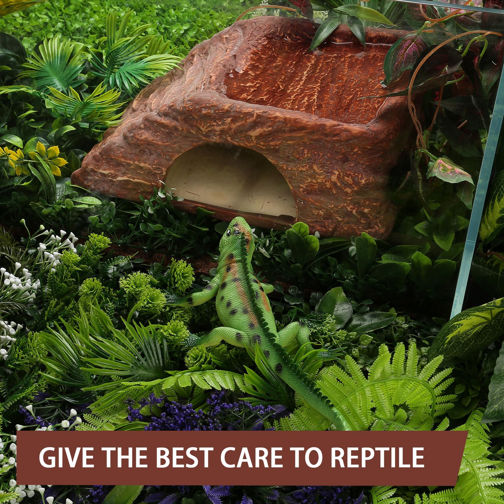 LYL LEYOULAND Reptile Hide Cave, Terrarium Hideout, Extra Large, Water