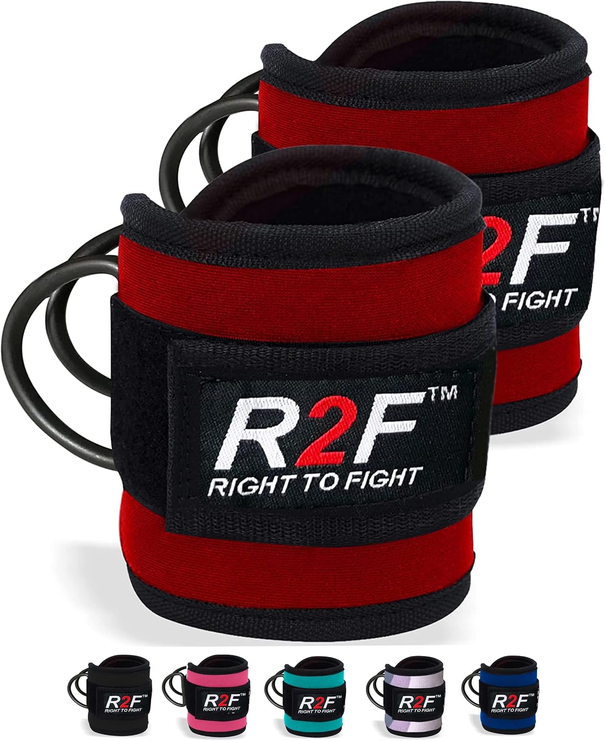 R2F Ankle Straps for Cable Machine Attachments, Pack of 2 Fitness Straps Gym Cuffs for Kickbacks Glute Workouts