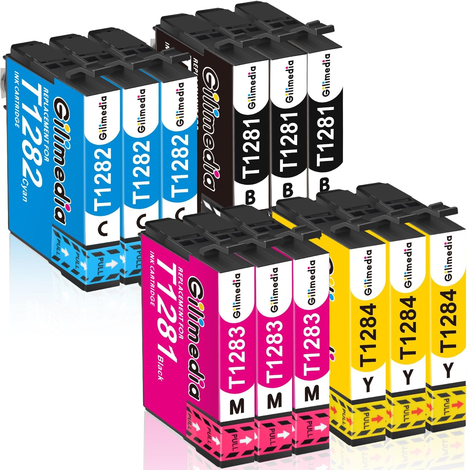 T1285 Ink Cartridges Multipack for Epson T1285 T1281 T1282 T1283 T1284 Ink, with Epson Stylus SX425W SX445W SX235W SX435W SX125 SX130 BX305FW SX438W BX305F S22 SX230 Printer,12Pack