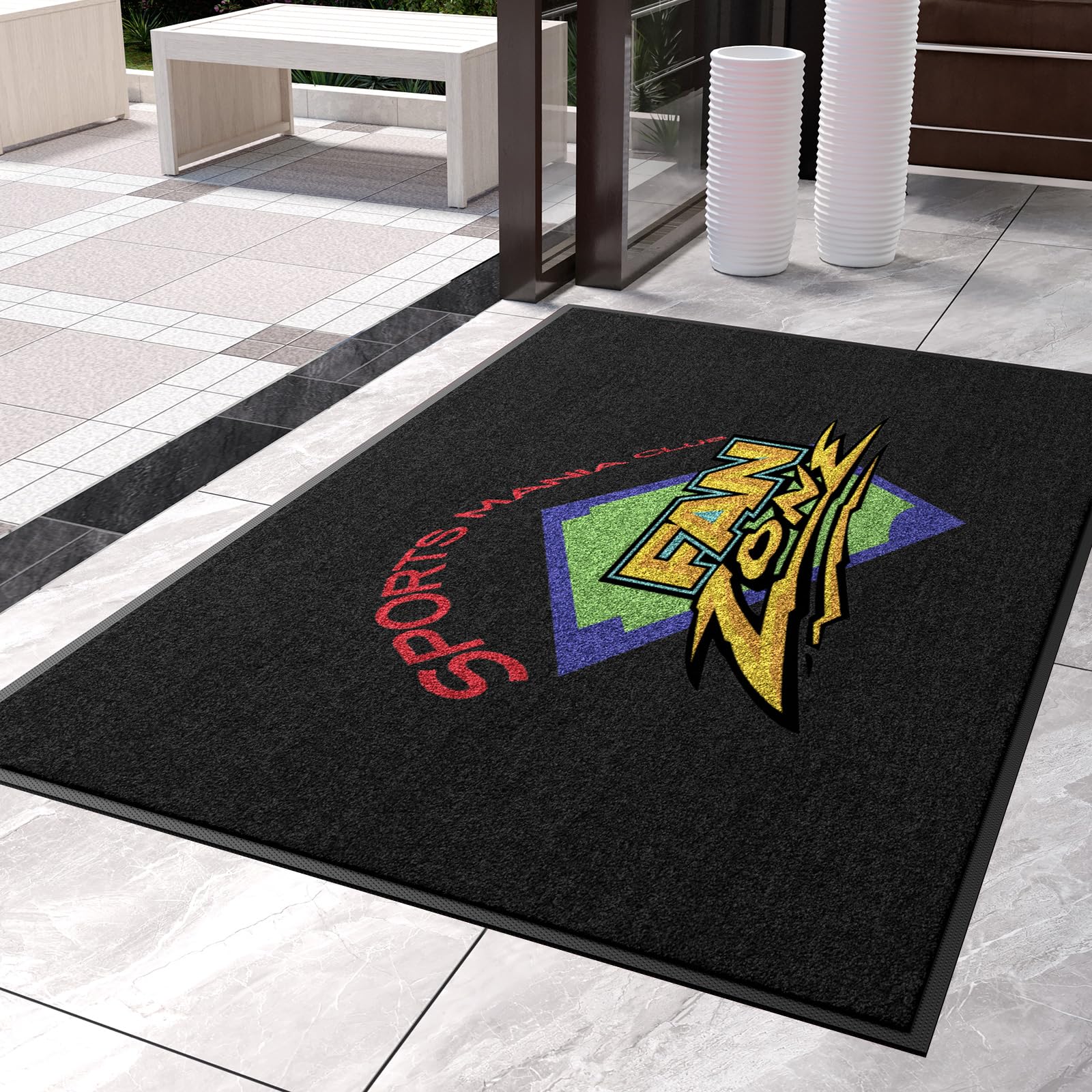 Custom Commercial Grade Area Rug with Any Logo Text Shape Floor Entryway Door Mat Welcome Carpet for Home Indoor Outdoor Washable Ruggable Non Slip Durable Absorbent