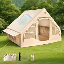 Inflatable Tents for Camping with Hand Pump Outdoor Blow up Tent Air Tent Portable Glamping Tent for Outdoor Camping Hiking with Mesh Windows and Door