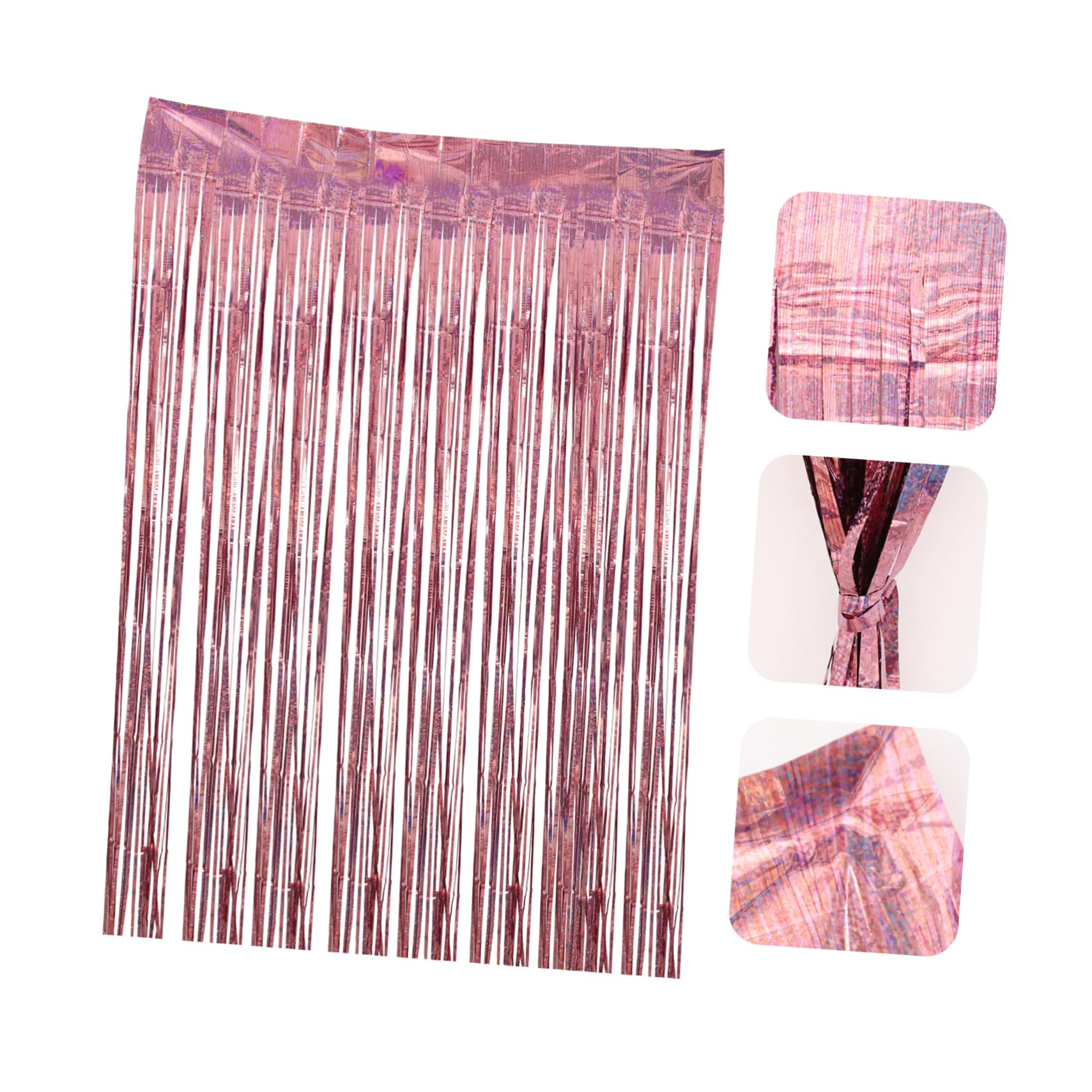 OSALADI 3pcs Shiny Tinsel Curtain for Christmas Party Birthday Backdrop Decoration Foil Fringe Curtain for Window Door Decor Festive Atmosphere