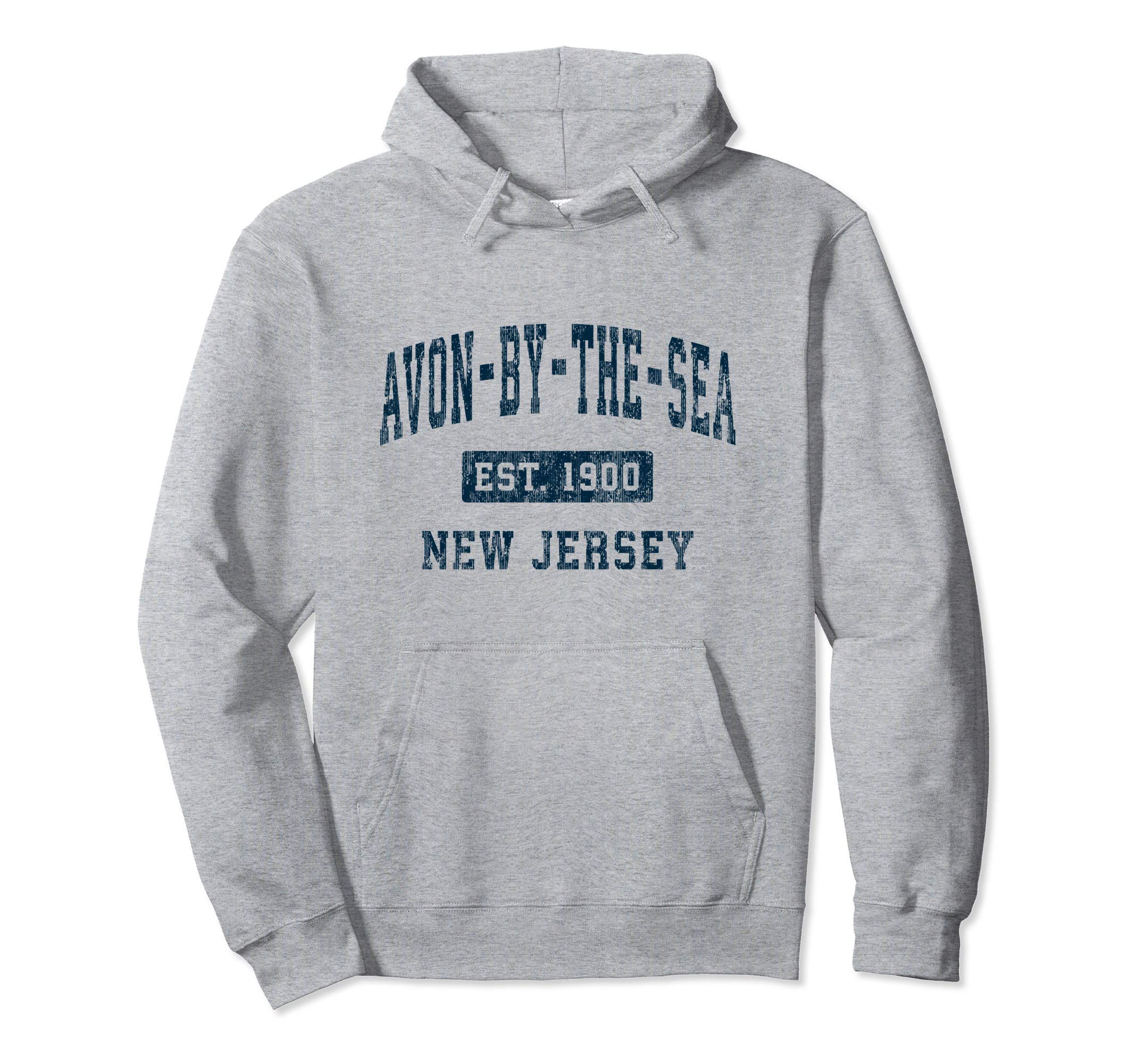 Avon-by-the-Sea NJ T-Shirts & Retro TeesAvon-by-the-Sea New Jersey NJ Vintage Sports Design Navy Pullover Hoodie