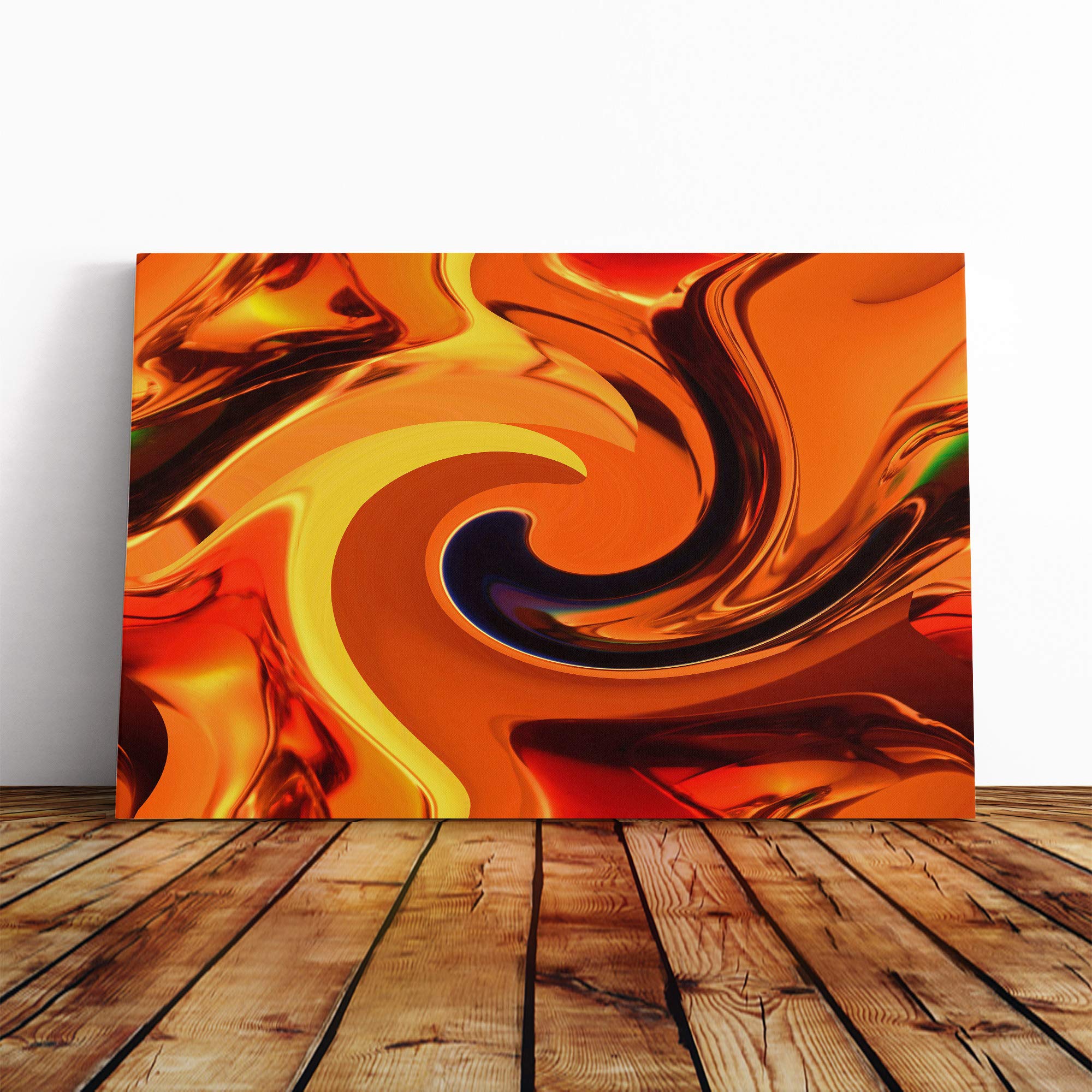Wall Orange Abstract Art (1) Canvas Print | Gallery Wrapped 30mm Frame Wall Art | 30x20 inches | Ready to Hang | Abstract Still Life Picture | Living Room Bedroom Lounge Office