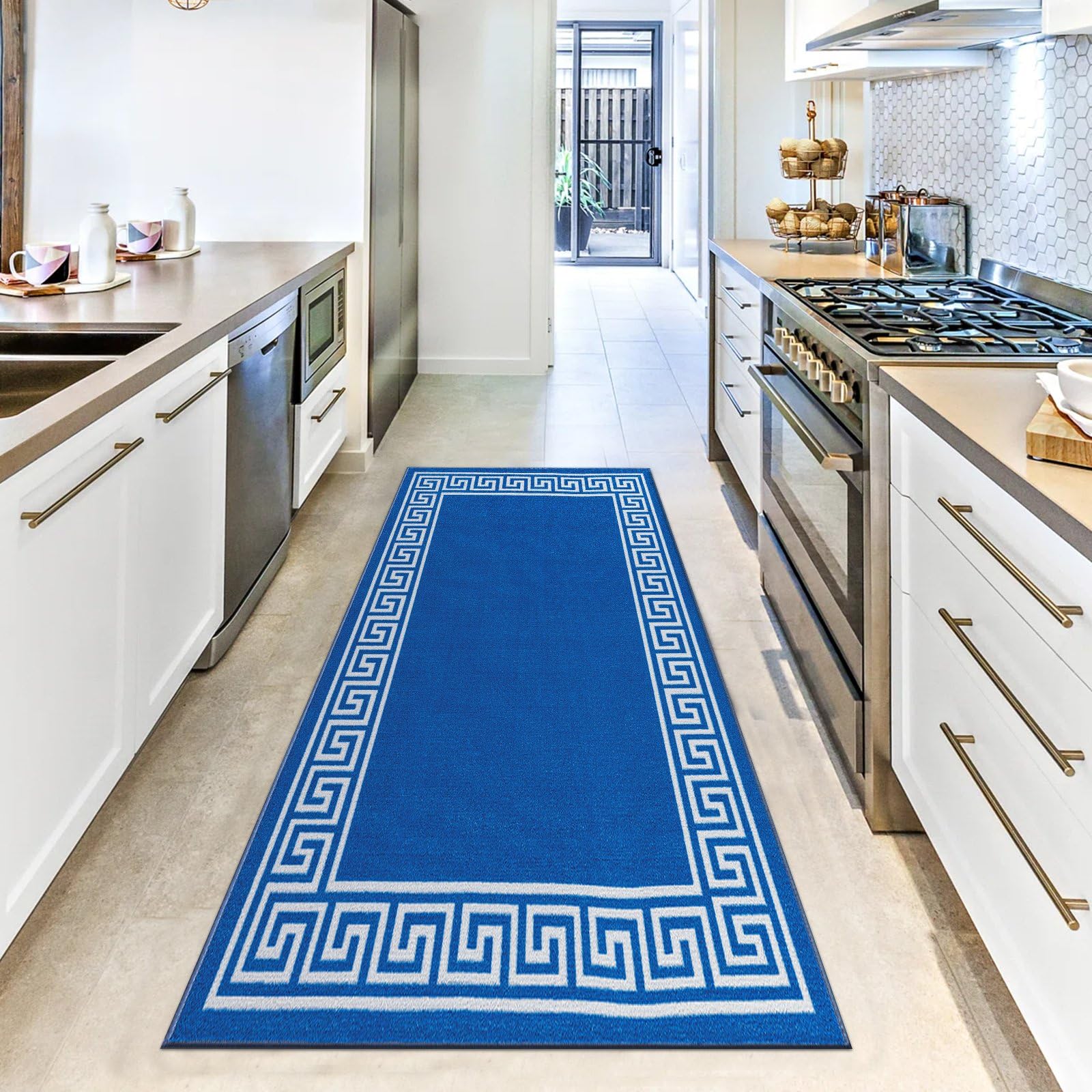 renoazul® Carpet Runners for Hallways Non-Slip Long & Wide Heavy-Duty Plain | 80 x 300 cm Super Absorbent Indoor Stair Carpet and Kitchen Anti-slip Floor Mats - Greeky Rug - Grey & Black — view 124
