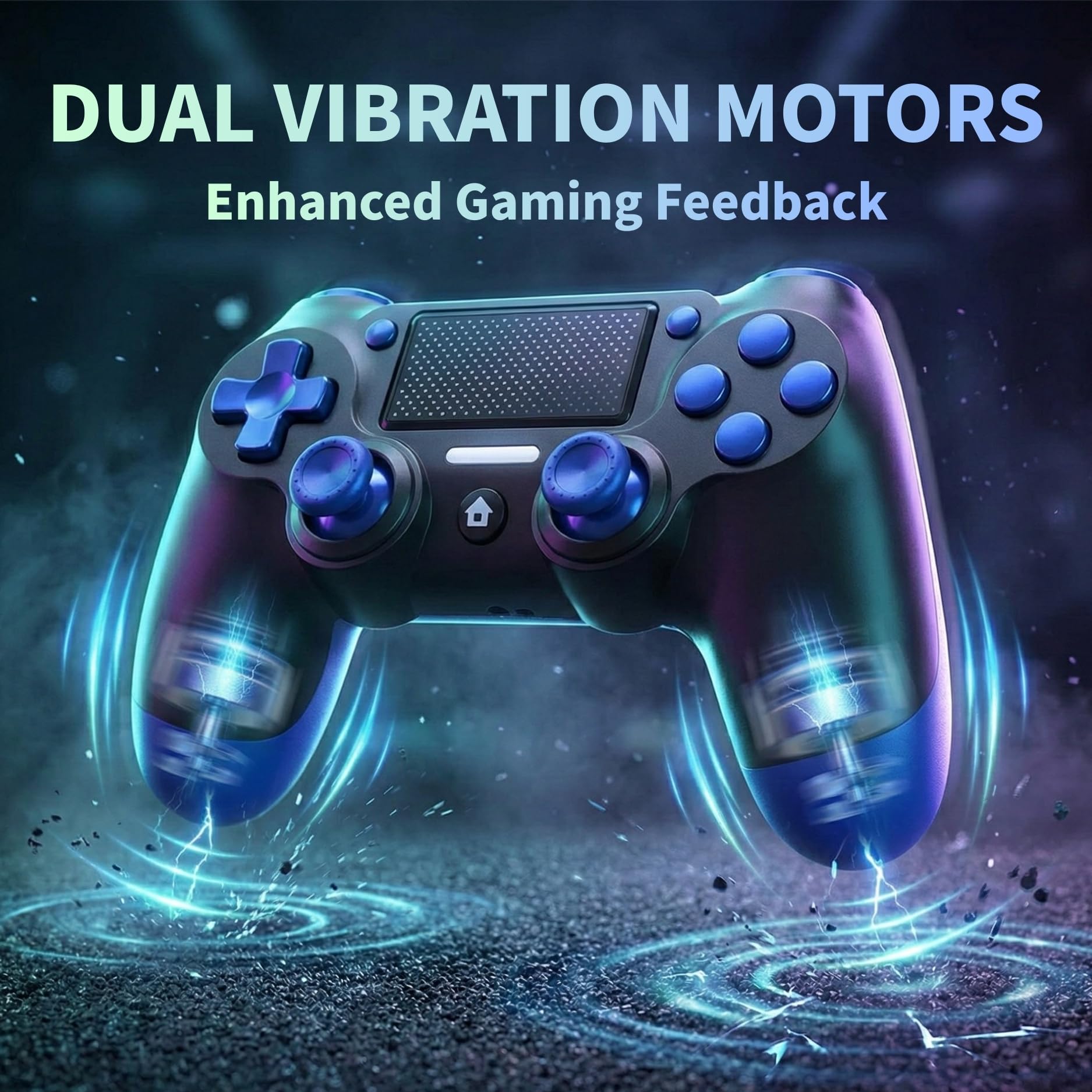 BJXOZ Wireless Controller for PS4, Gamepad for PS4/Slim/Pro/PC, with Hyper-Sensitive 360° Sticks, Vibration, Six-axis Gyroscope Sensor, Touchpad, Headphone Jack, Screenshot, Speaker - 3