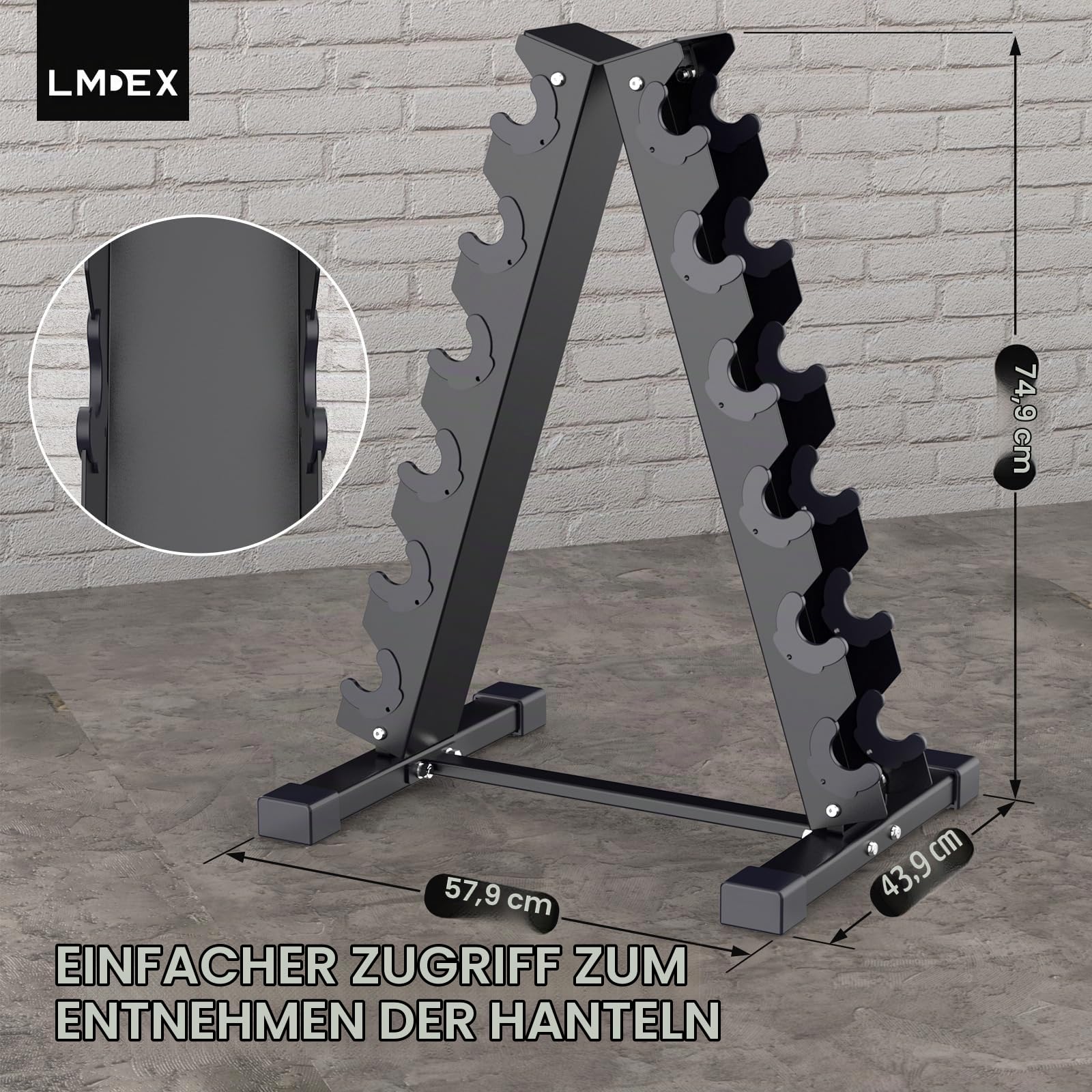 JX FITNESS Hantelständer Fitness A-Rahmen Hantelständer - 6-stöckiges Gewichtsregal für Hanteln - Nur Ständer