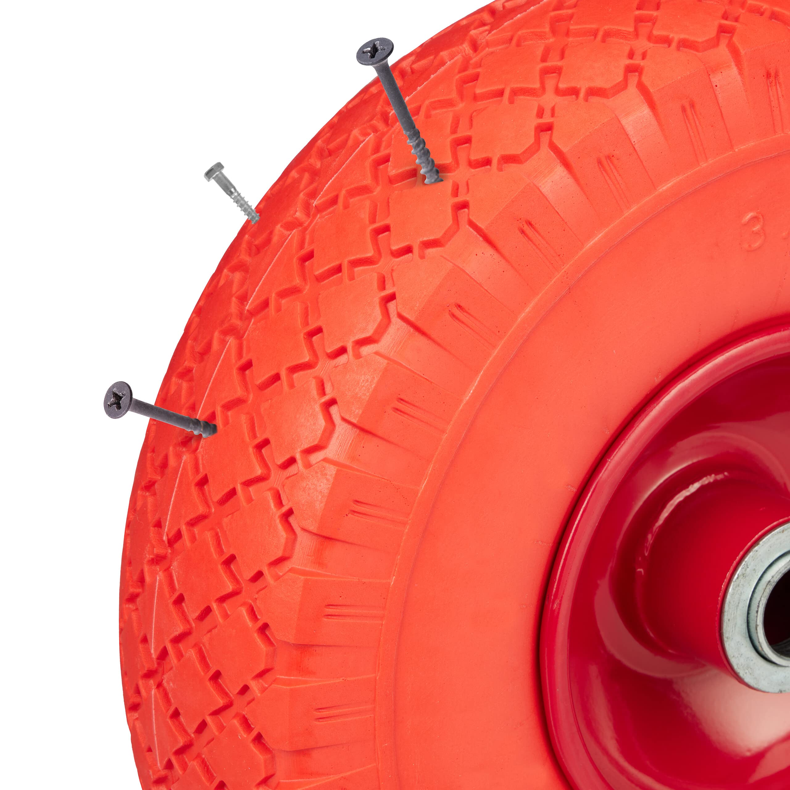 Coppia Ruote In Gomma Piena Antiforatura 3.00-4 (260x75 Mm), Per Carrelli E Carriole, Carico 80 Kg