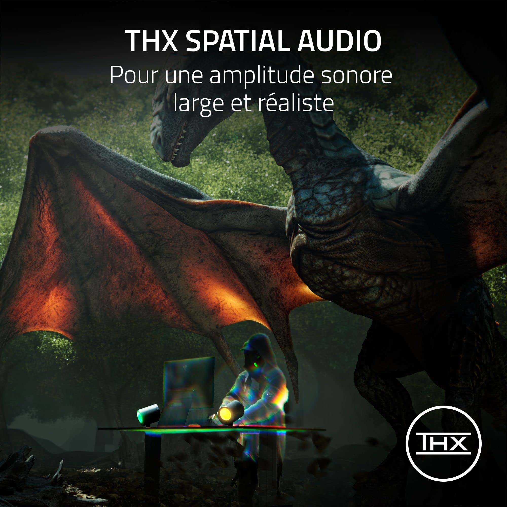 Razer Nommo V2 - Enceintes Gaming 2.1 Large Bande pour PC avec Caisson de Basses Filaire (Haut-Parleurs Large Bande de 3 Pouces avec Bouchons de Phase en Aluminium, THX Spatial Audio) Noir