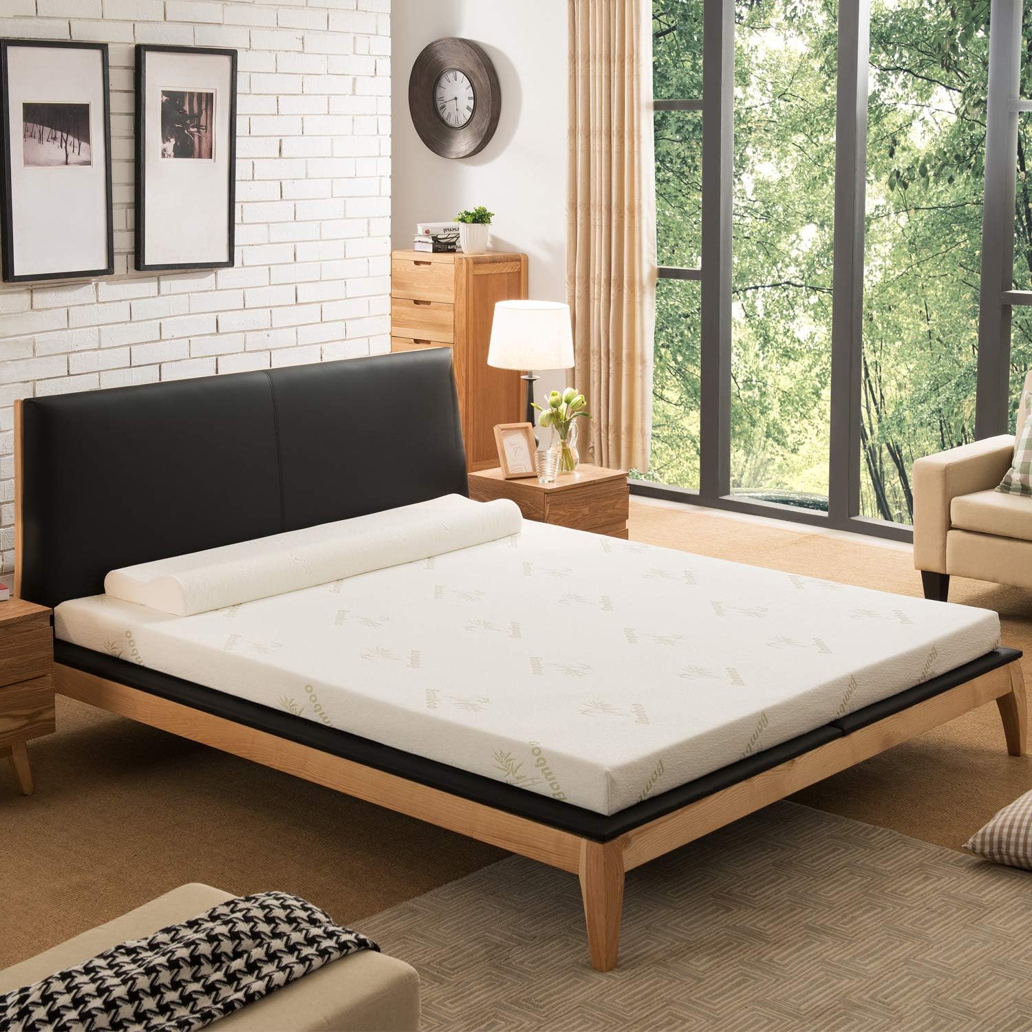 NOFFA Mattress Topper Europe Single Size,Memory Foam Mattress Topper Includes Removable Cover with Adjustable Straps, 90 x 200 x 5 cm