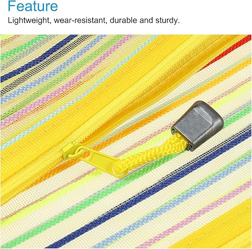 Miniatura 9 de MECCANIXITY Bolsas de malla con cremallera, estuche colorido A5 para lápices de documentos, organizador de almacenamiento para suministros de