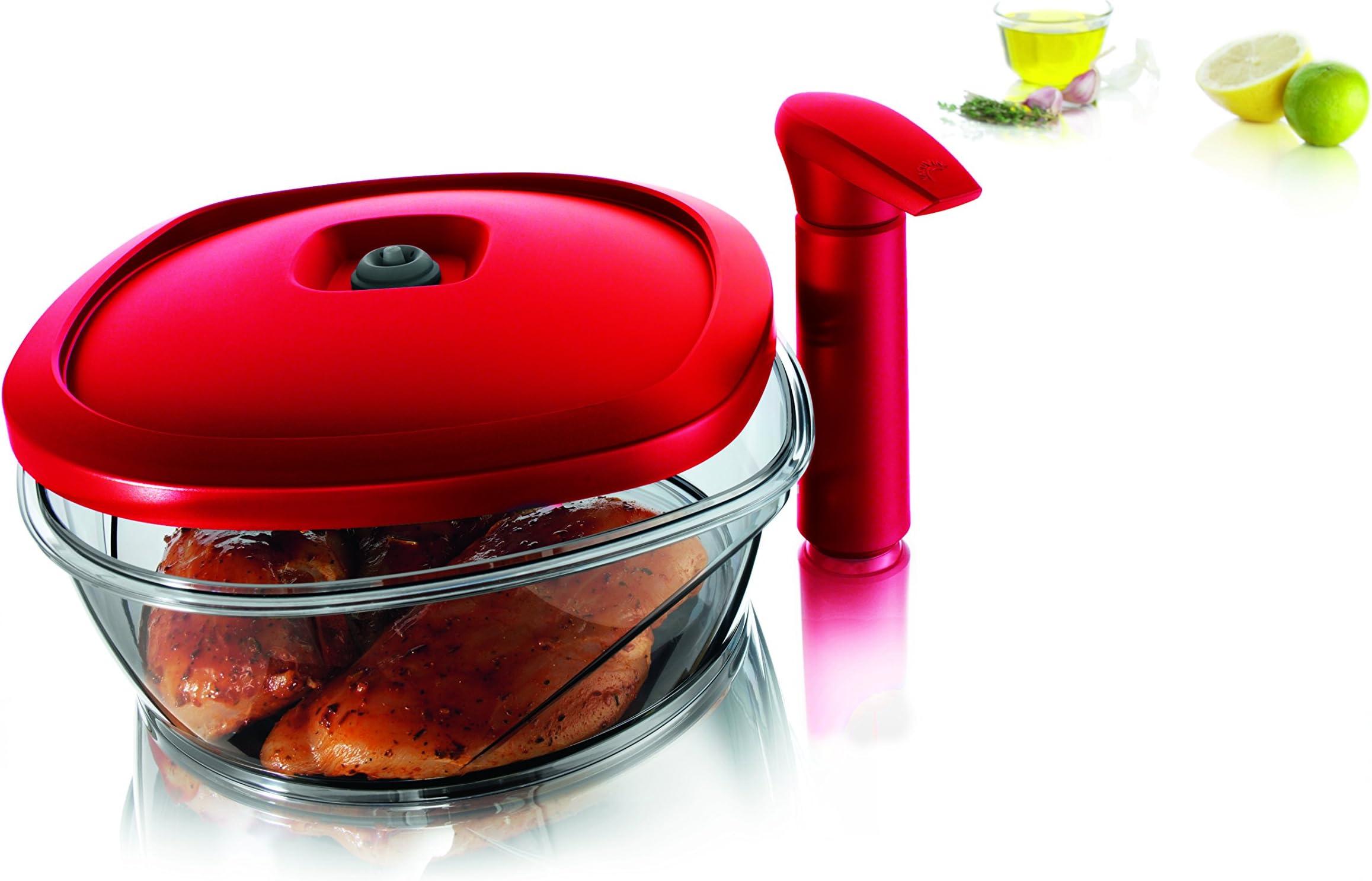 Tomorrow's Kitchen Instant Marinator, 2.50 Liter Capacity - Red