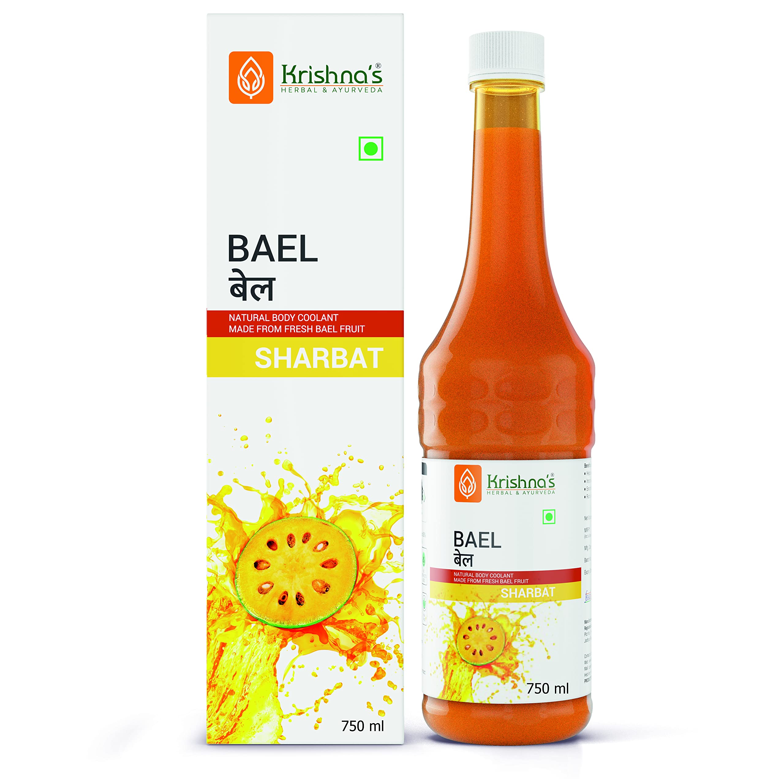 Krishna's Herbal & Ayurveda Bael Sharbat - 750 ml (Pack of 1) | Rejuvenation Drink | Bel Sharbat | Bael Sharbat