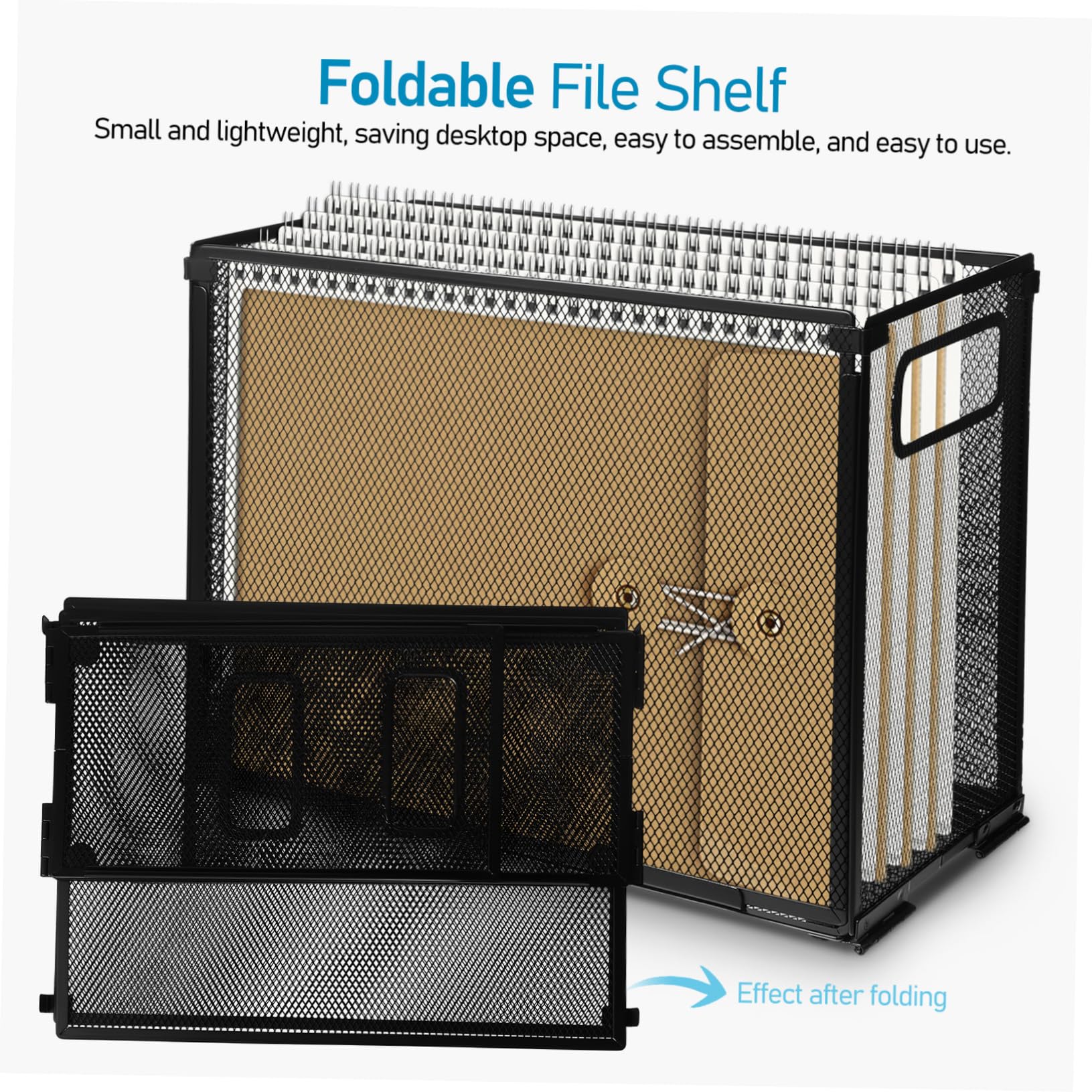 VILLCASE Caja De Archivos Archivador Organizador De Escritorio Soporte Metálico para Carpetas Portadocumentos De Malla para Organizar Documentos Oficina