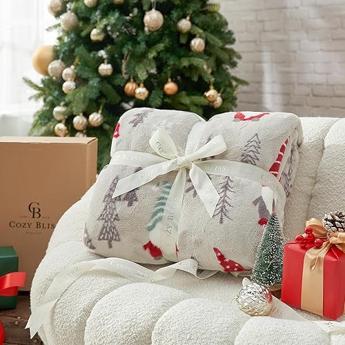 Miniatura 2 de Cozy Bliss Manta de gnomo de Navidad, cálida y lujosa, con textura ultra suave y ligera, para sofá, sofá y cama (gnomo de Navidad, 60 x 80 pulgadas)