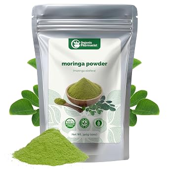 Organic Pharmacist Moringa Powder, Moringa Oleifera Juice, Moringa Oleifera Tea, Great for Juices, Teas & Green Smoothies, Rich in Antioxidants & Vitamins