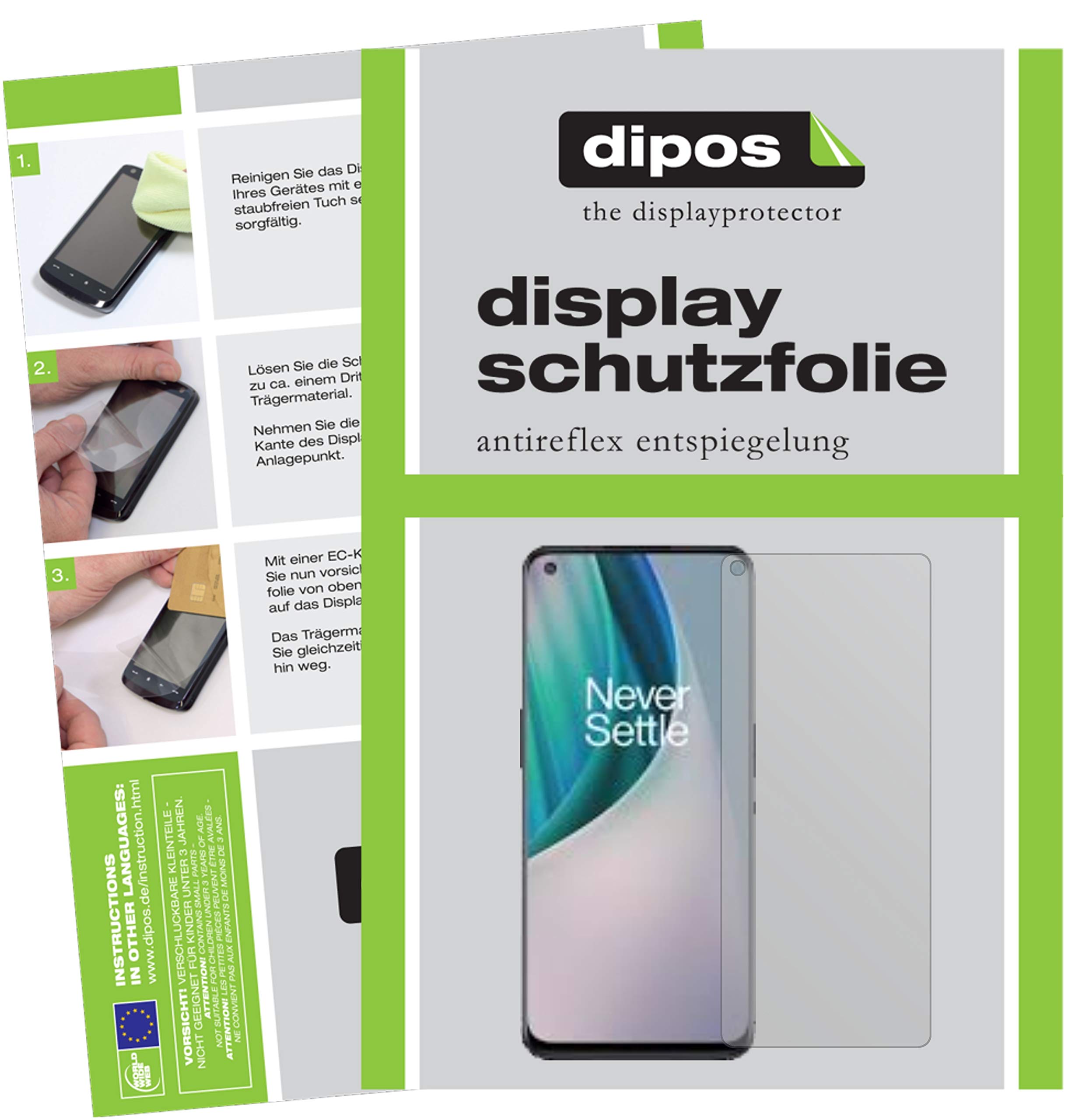 Dipos Pellicola Protettiva Antiriflesso Per OnePlus Nord N100 – 2 Pezzi, Opaca, Anti-impronta, Made In Germany