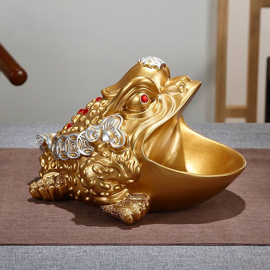 Amazon.co.jp: 金蟾 財を集めるカエル 三本脚 鍵置き 風水グッズ