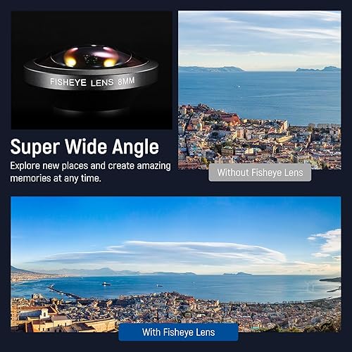 Miniatura 3 de NEEWER Lente de teléfono HD 0.315 in ojo de pez solo para placa trasera de rosca de 0.669 in, gran angular de 220 compatible con SmallRig NEEWER
