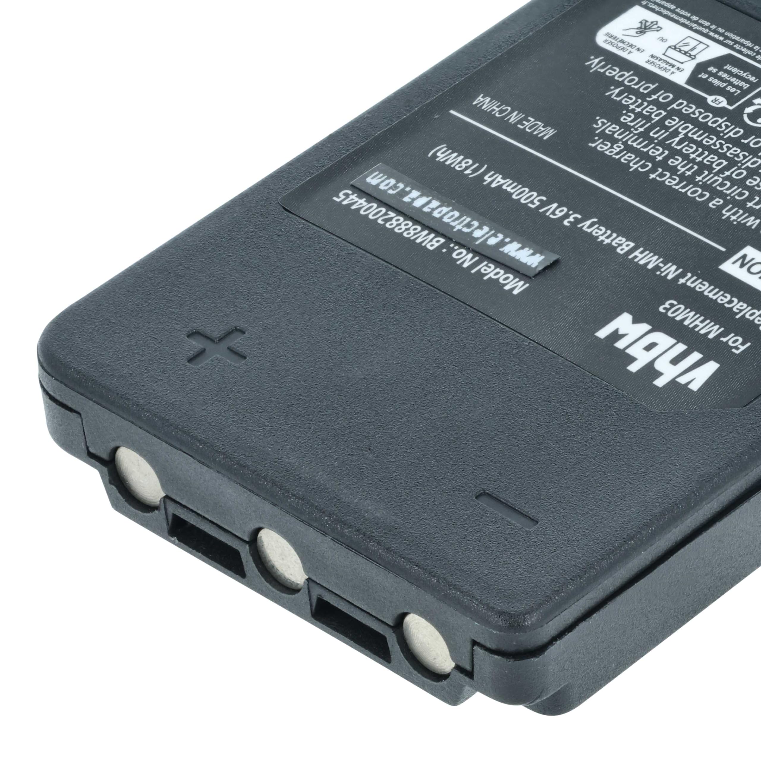 vhbw 5x batteria sostituisce Autec MHM03, LPM01LI, LPM01, R0BATT00E10A0 per Radiocomando Industriale, Telecomando (500mAh, 3,6V, NiMH) - Nero