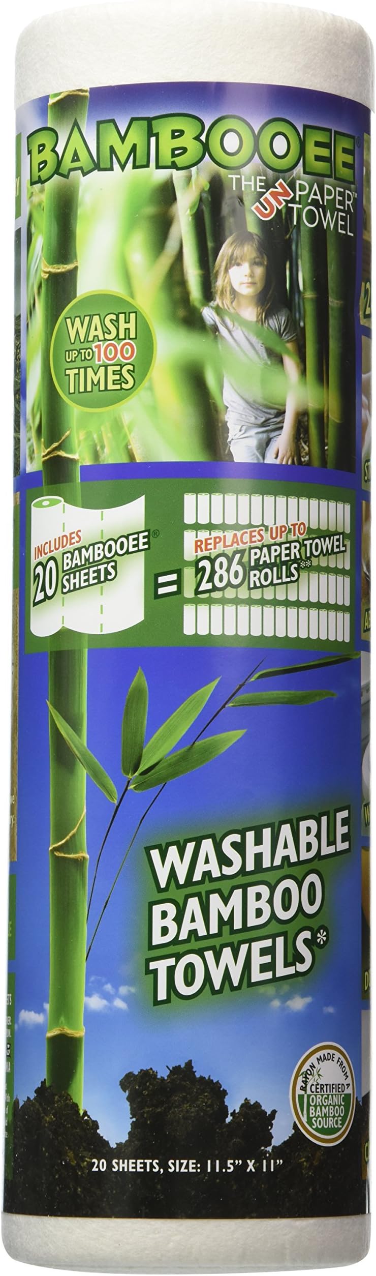Bambooee Reusable Bamboo Towel ( Single roll, each roll comes with 20 sheets of Bamboee Towels)