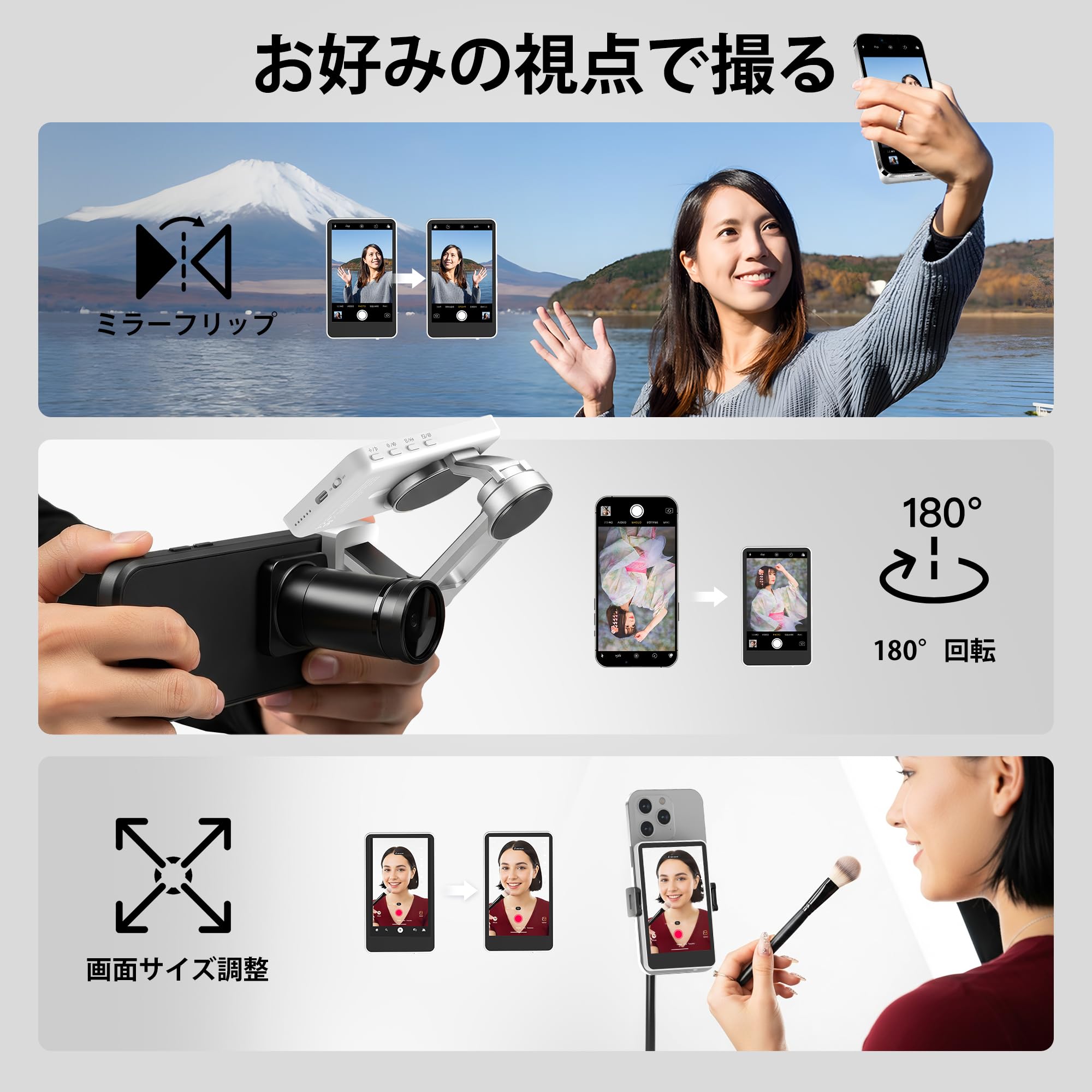 Amazon.co.jp: SYNCO XView 外カメラ自撮りモニター ホワイト iPhone