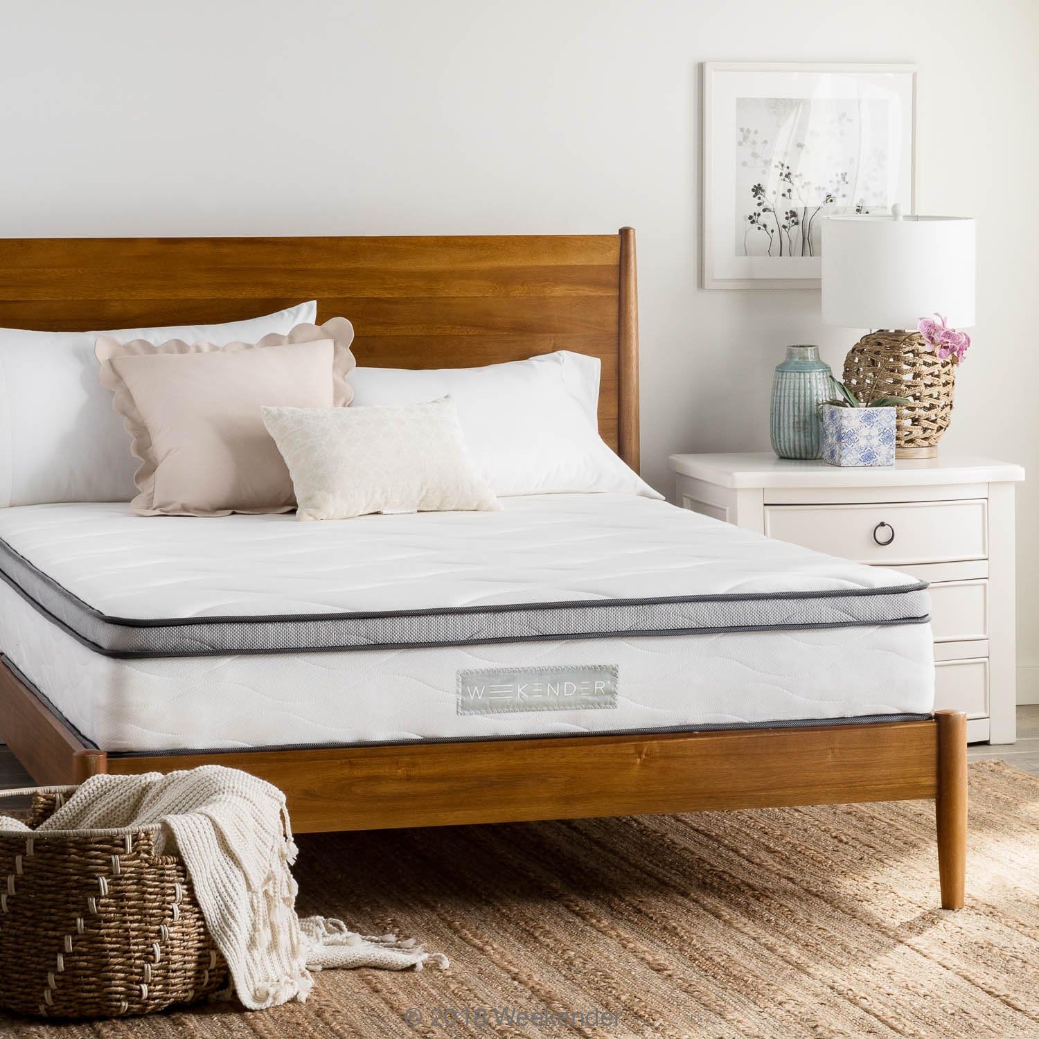WEEKENDER 10 Inch Hybrid Mattress - Memory Foam and Motion Isolating Springs - Medium-Firm - 10-Year Warranty - Twin