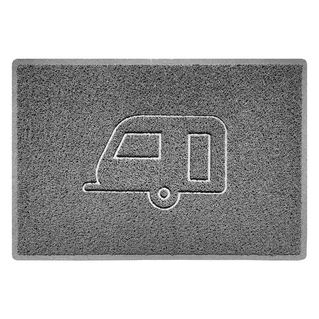 Nicoman CARAVAN Embossed Shape Door Mat Dirt-Trapper Washable Barrier Doormat-(Use Indoor or Sheltered Outdoor)-(90x60cm/3x2ft,Large) Grey