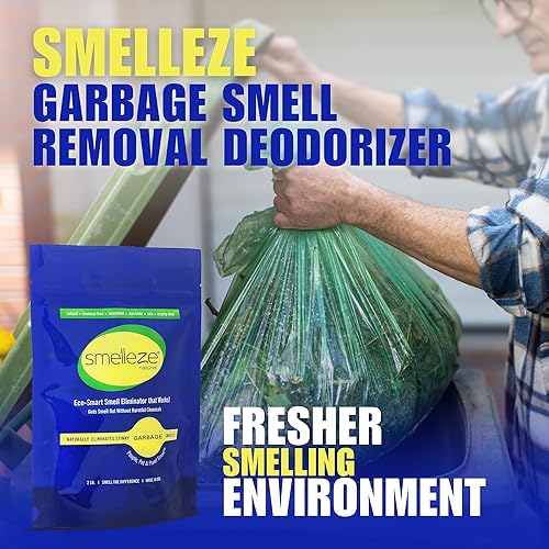 Miniatura 2 de SMELLEZE Desodorante natural para eliminar el olor a basura 2 lb. Los gránulos eliminan el hedor de basura maloliente