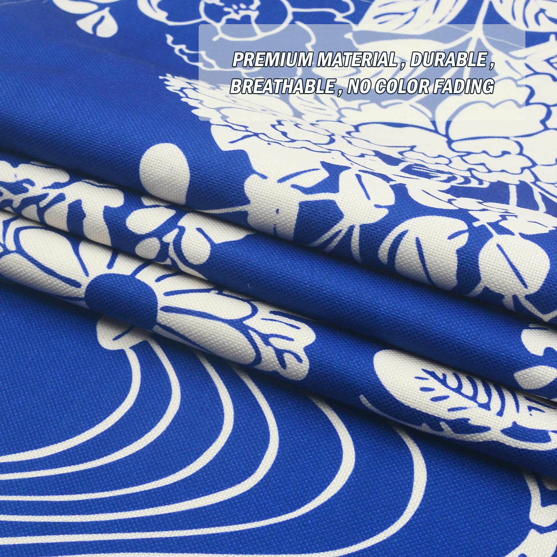 LIGICKY Rideaux de porte noren de style japonais épais et long pour décoration de la maison - 85 x 120 cm - Bleu (chrysanthème) (impression double face)