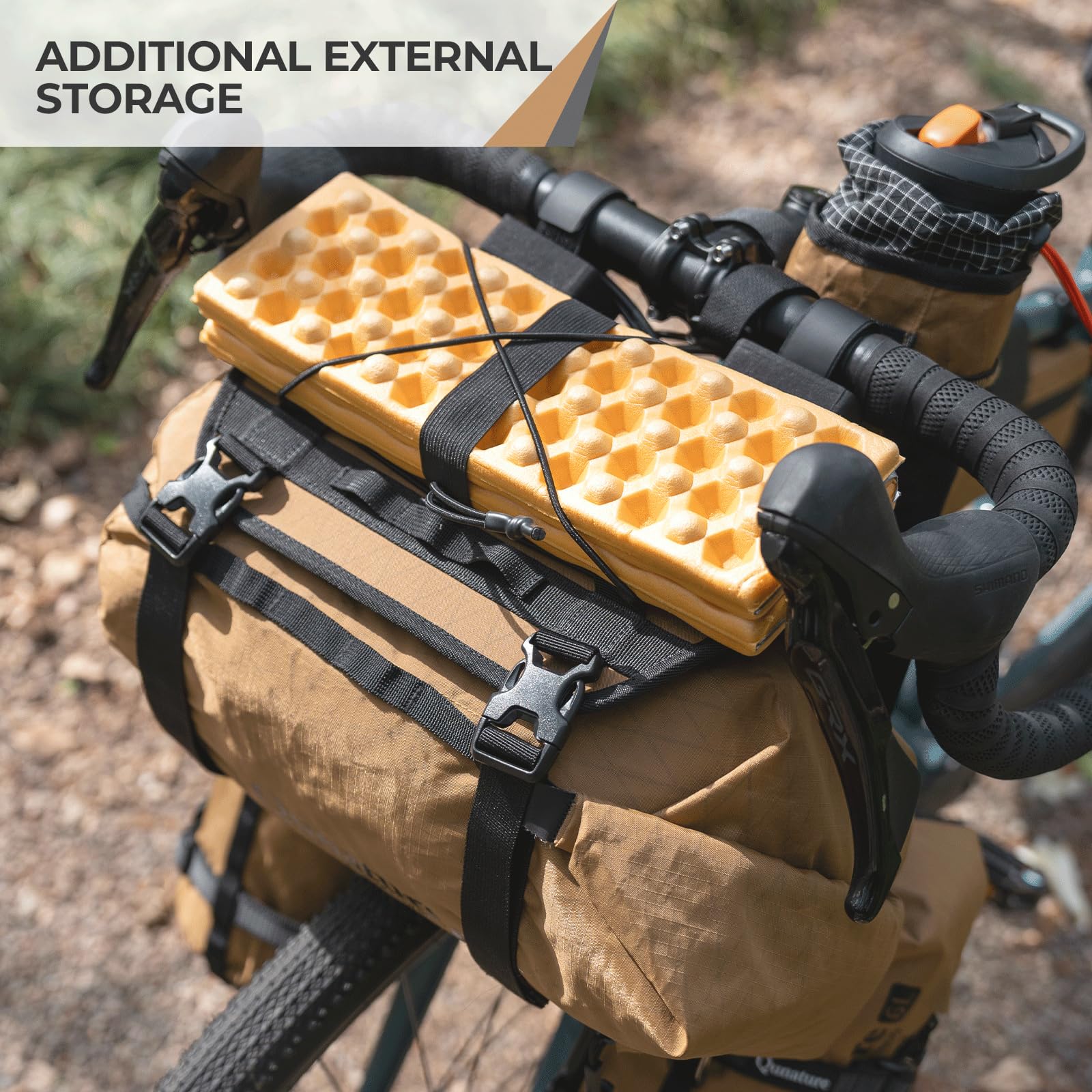 Porte-Bagages Avant pour vélo de Route VTT, Support de Guidon Vélo Réglable – Système de Fixation Avant pour Sac de Guidon, Sac Étanche, Sac de Couchage