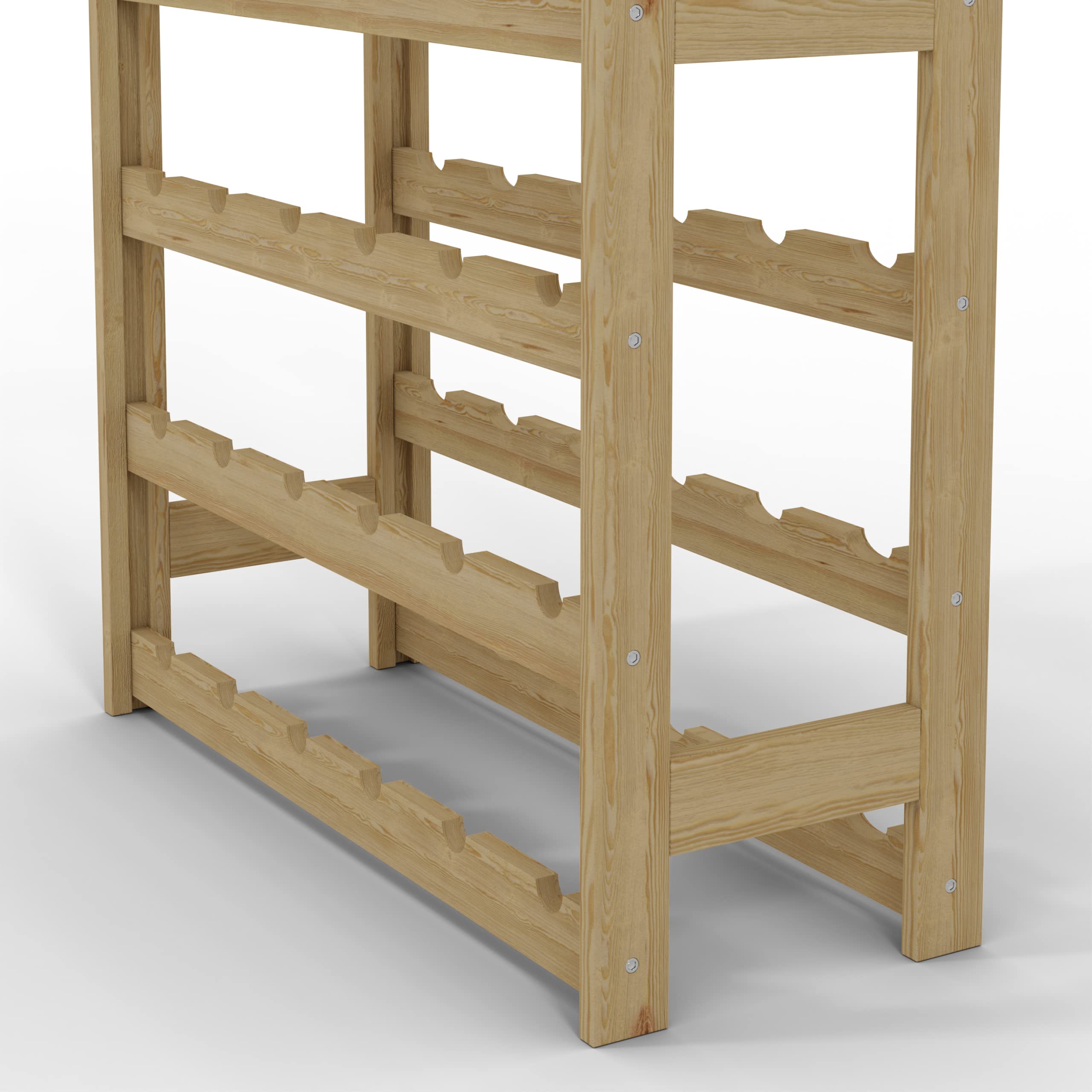 Lenmar, Wijnrek van hout voor flessen, natuur, RW-1, wijn, flessenrek, kelderrek, rek, flessenhouder (natuur, RW-1-30, 86 x 53 x 25, 6 ligstoelen, voor 30 flessen