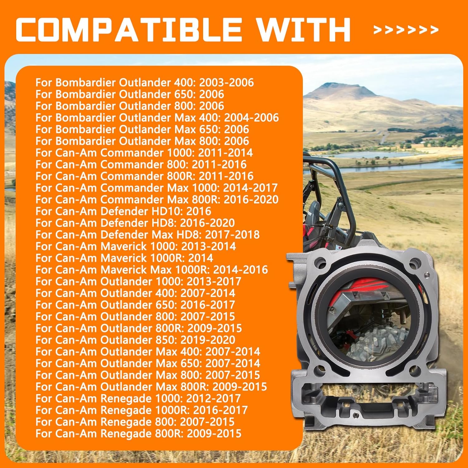 Cylinder Piston Gasket Top End Kit 91mm Compatible with Can-Am BRP Commander Maverick Outlander 1000 After-Market Parts