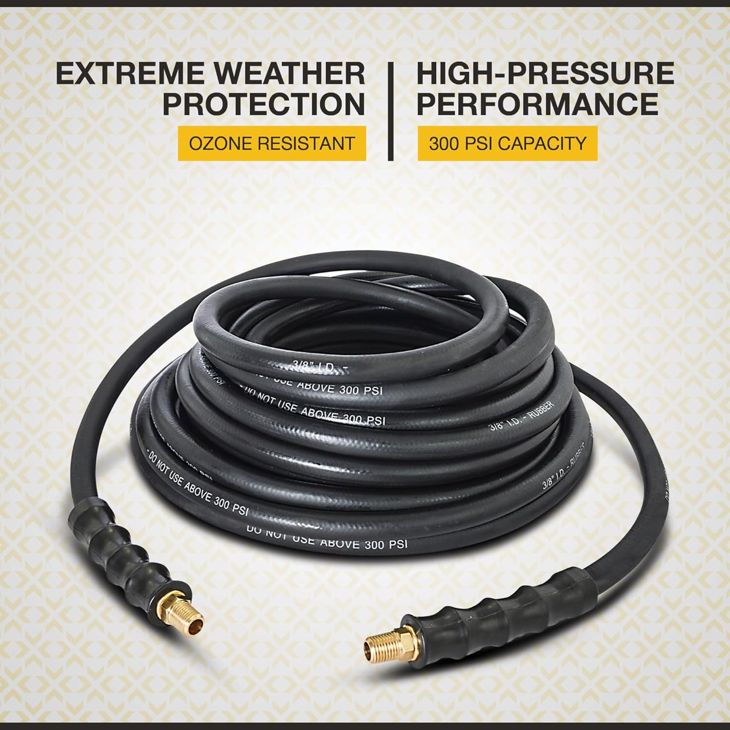 Klutch Rubber Air Hose, 3/8in. x 100ft., 300 PSI, Model# TLEX38100-NT