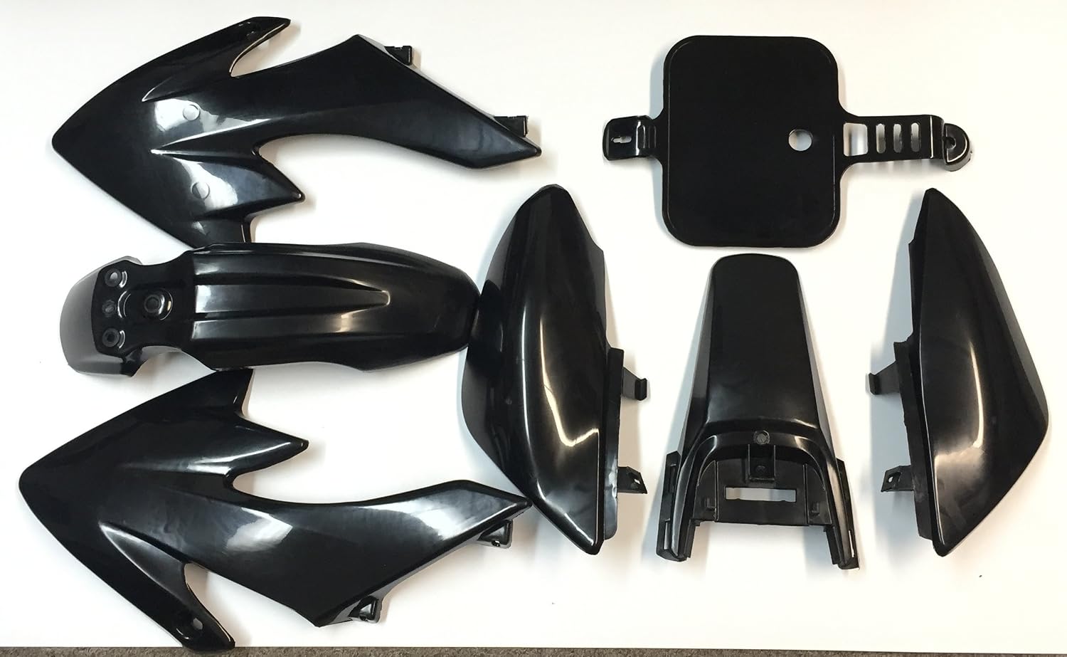 HONGK- Motorctcly 7 pcs Black Plastic Fender Kit Body Work Fairing Kit Compatible with CRF XR XR50 CRF50 Clone 125CC Pit Dirt Bike [B01BI85T7G]