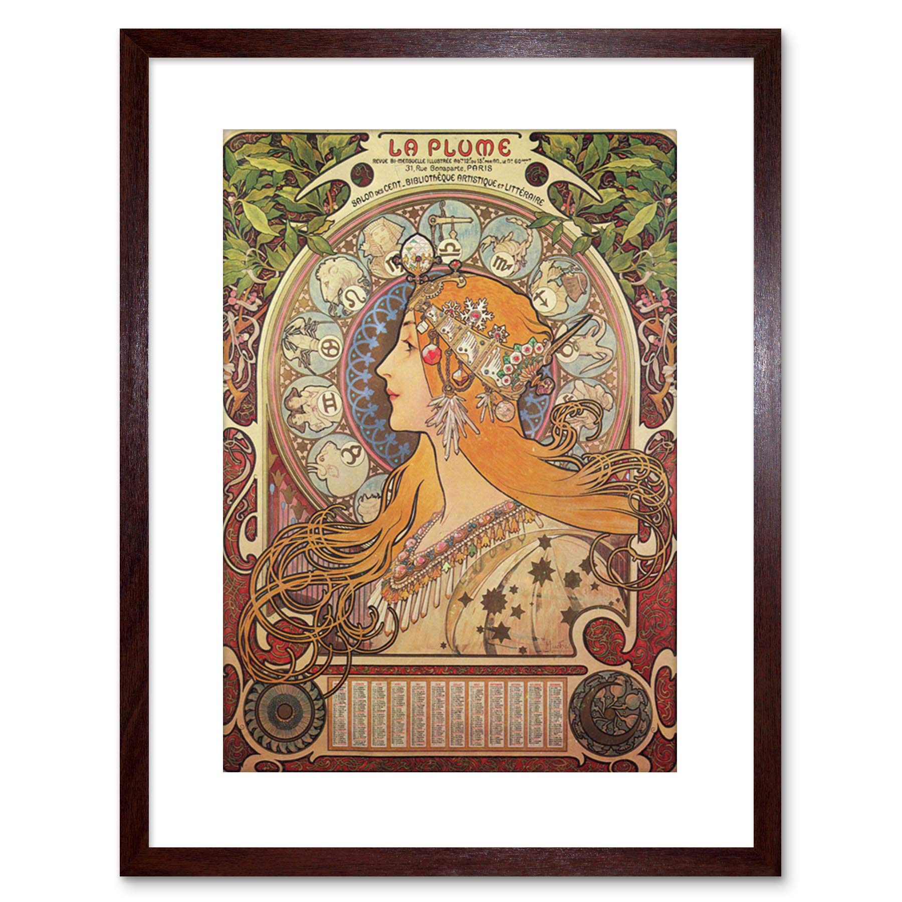 Wee Blue Coo Alphonse Mucha Nouveau Old Master Painting Repro Framed Wall Art Print