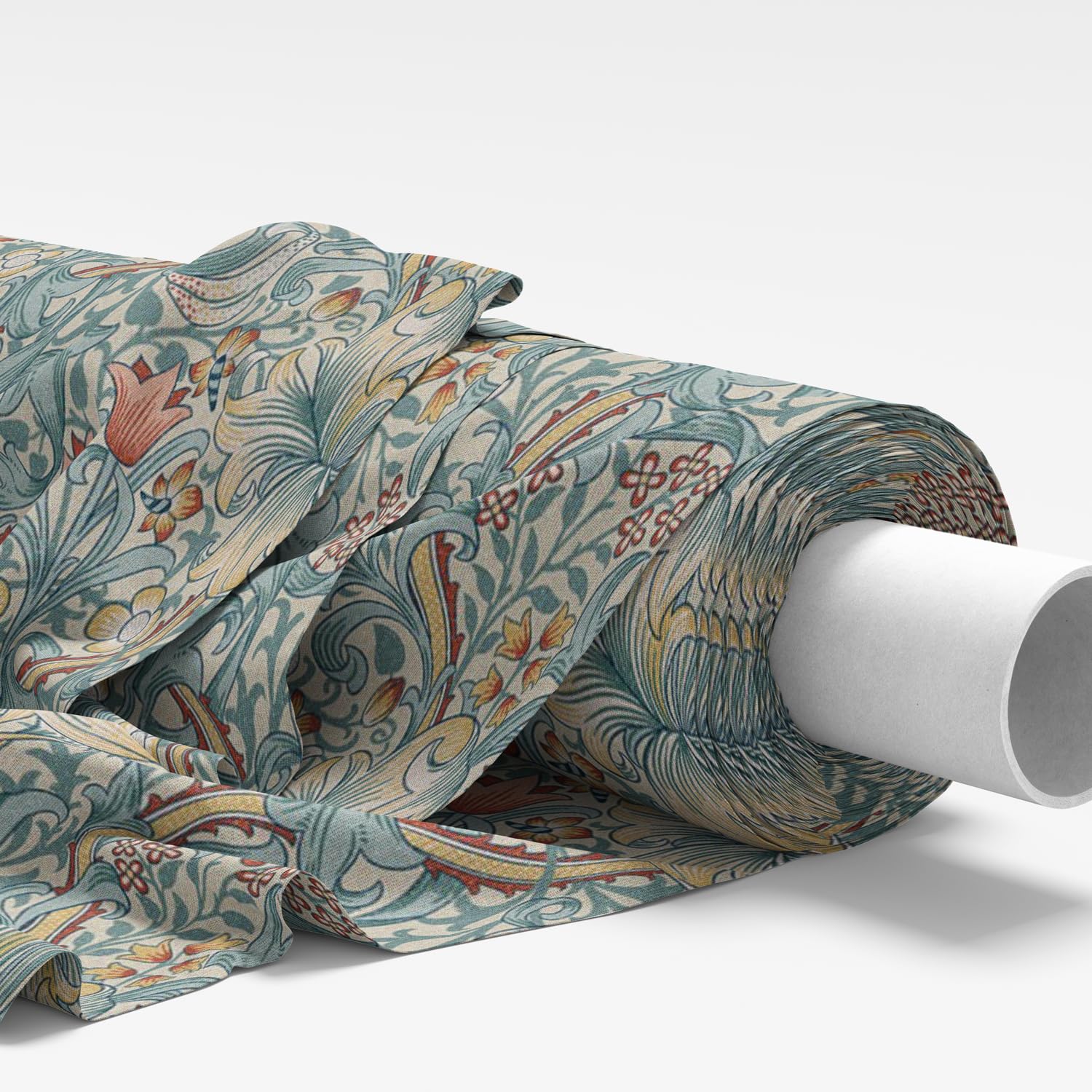 Glamour Secrets Golden Lily Tourmaline William Morris Upholstery Fabric - 100% Cotton Canvas - Curtain Cushion Material (Golden Lily Tourmaline)