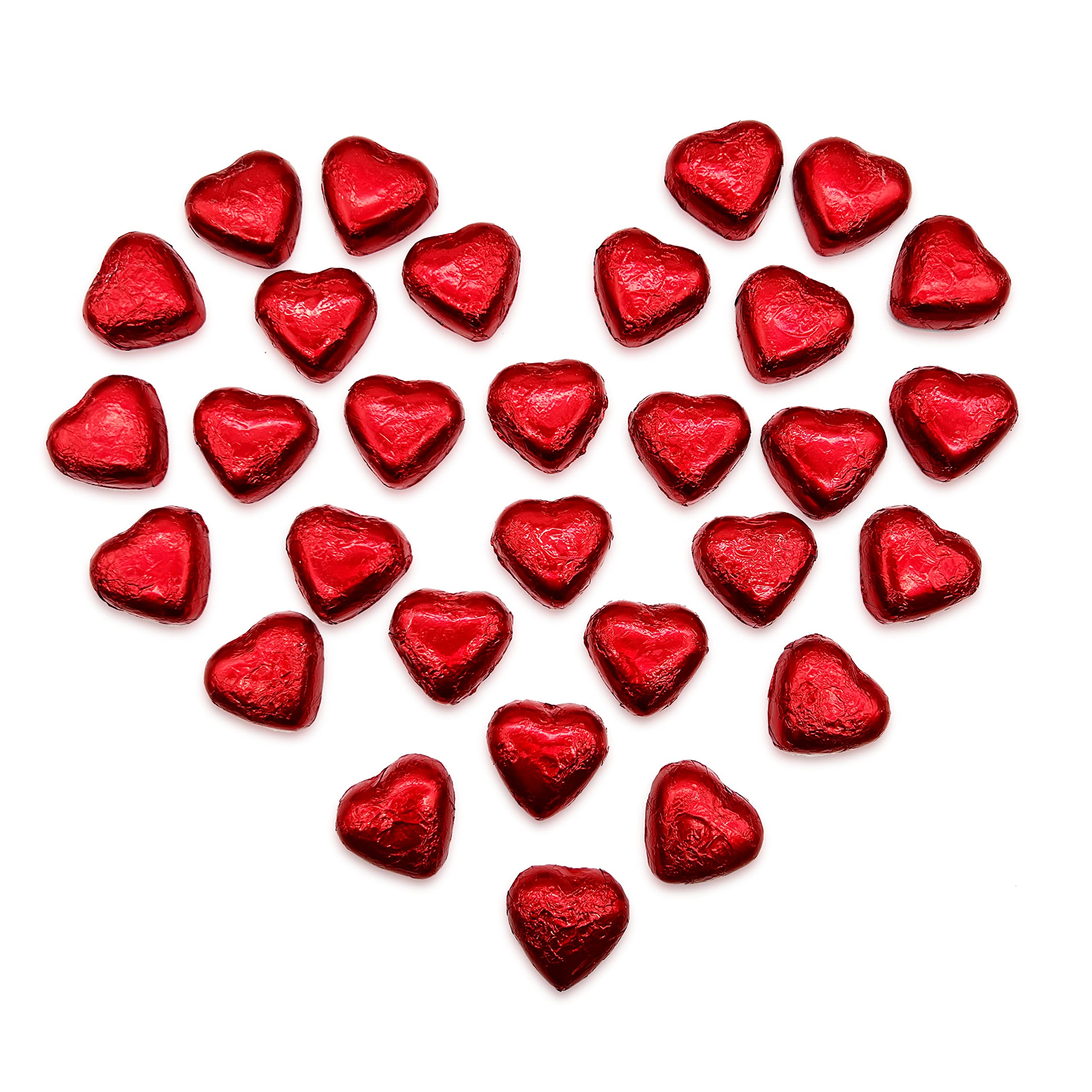 Red Foiled Solid Milk Chocolate Love Hearts Pack Of 30 Perfect For red-foiled-solid-milk-chocolate-love-hearts-pack-of-30-perfect-for