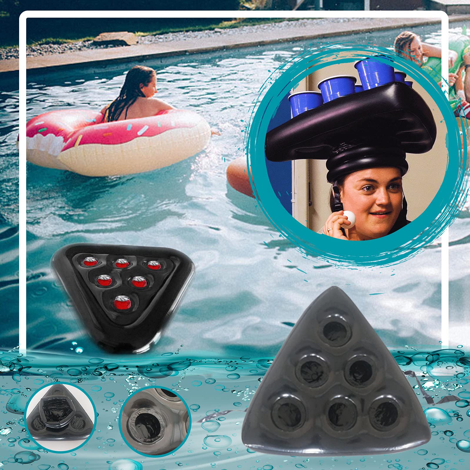 Nomadic Outpost Schwimmender Getränkehalter – Für Pool & See, Aufblasbar, Kiwi-Design