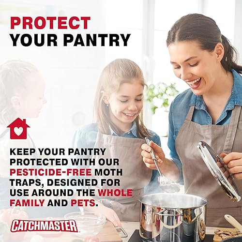 Miniatura 6 de Catchmaster Trampas para plagas y polillas de despensa, paquete de 2 unidades, mata insectos para almacenamiento de cocina y armario de despensa,