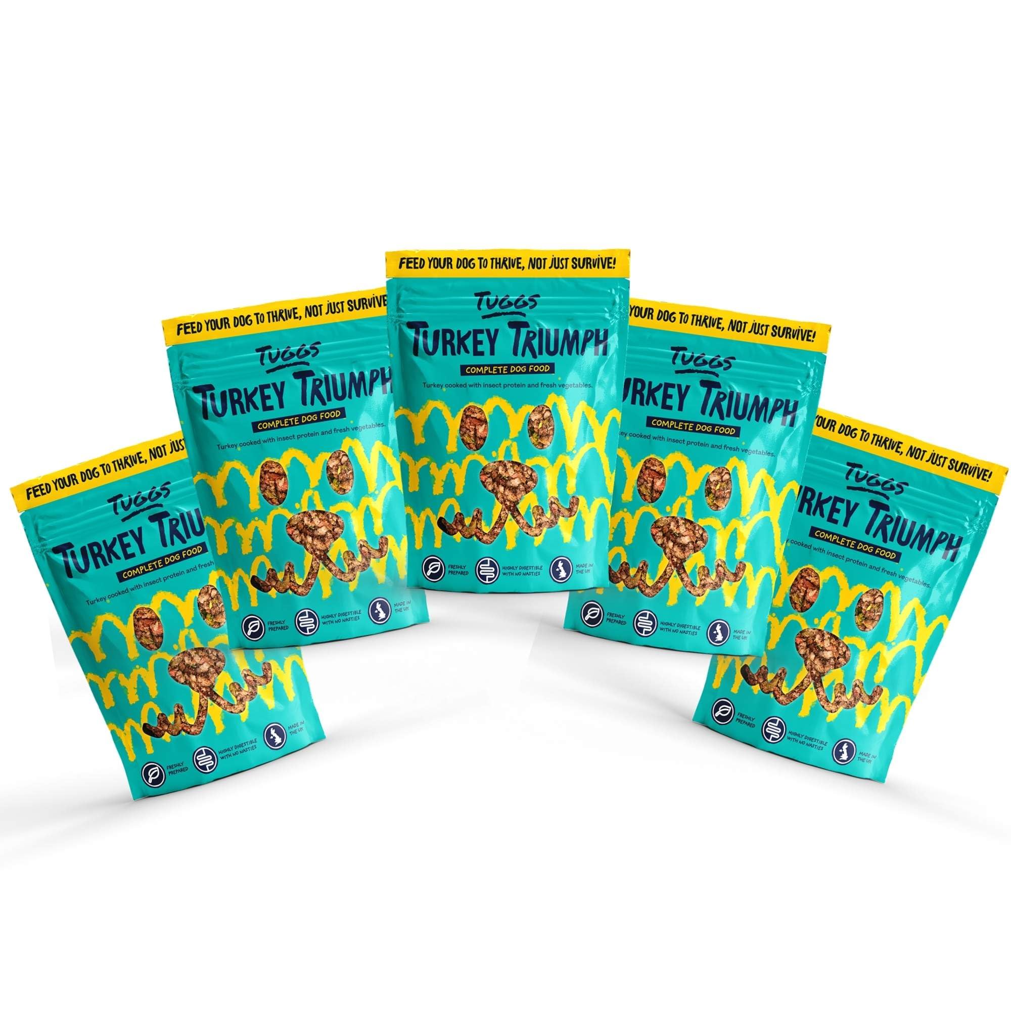 Tuggs Gently Cooked Dog Food – Turkey – Pack of 5 × 500g – Grain-Free, Fresh Natural Ingredients